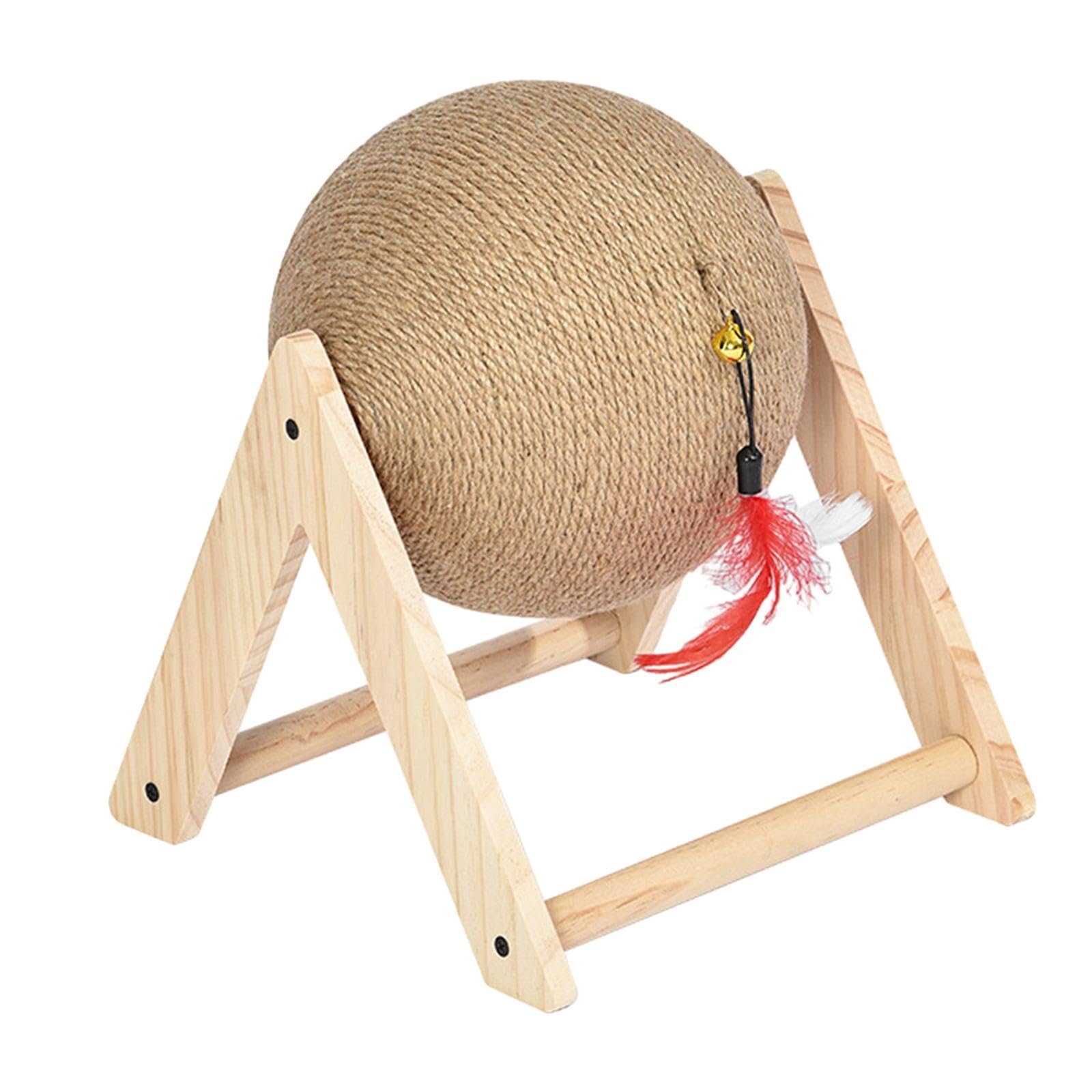 Enakshi Cat Scratching Ball Toy Wooden Stand Sturdy V Shaped For Indoor Kittens| Pet Supplies|Cat Supplies|Furniture & Scratcher