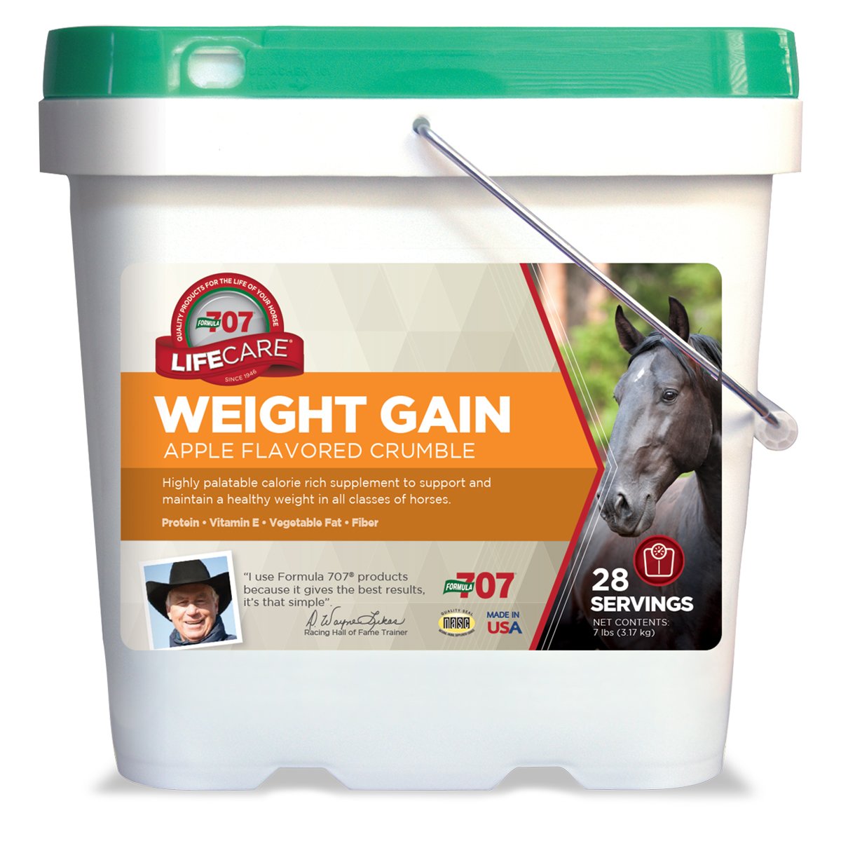 Formula 707 Weight Gain Crumble Equine Supplement, 7lb Bucket - Palatable, Calorie-Rich Nutritional Support for Hard-to-Keep and