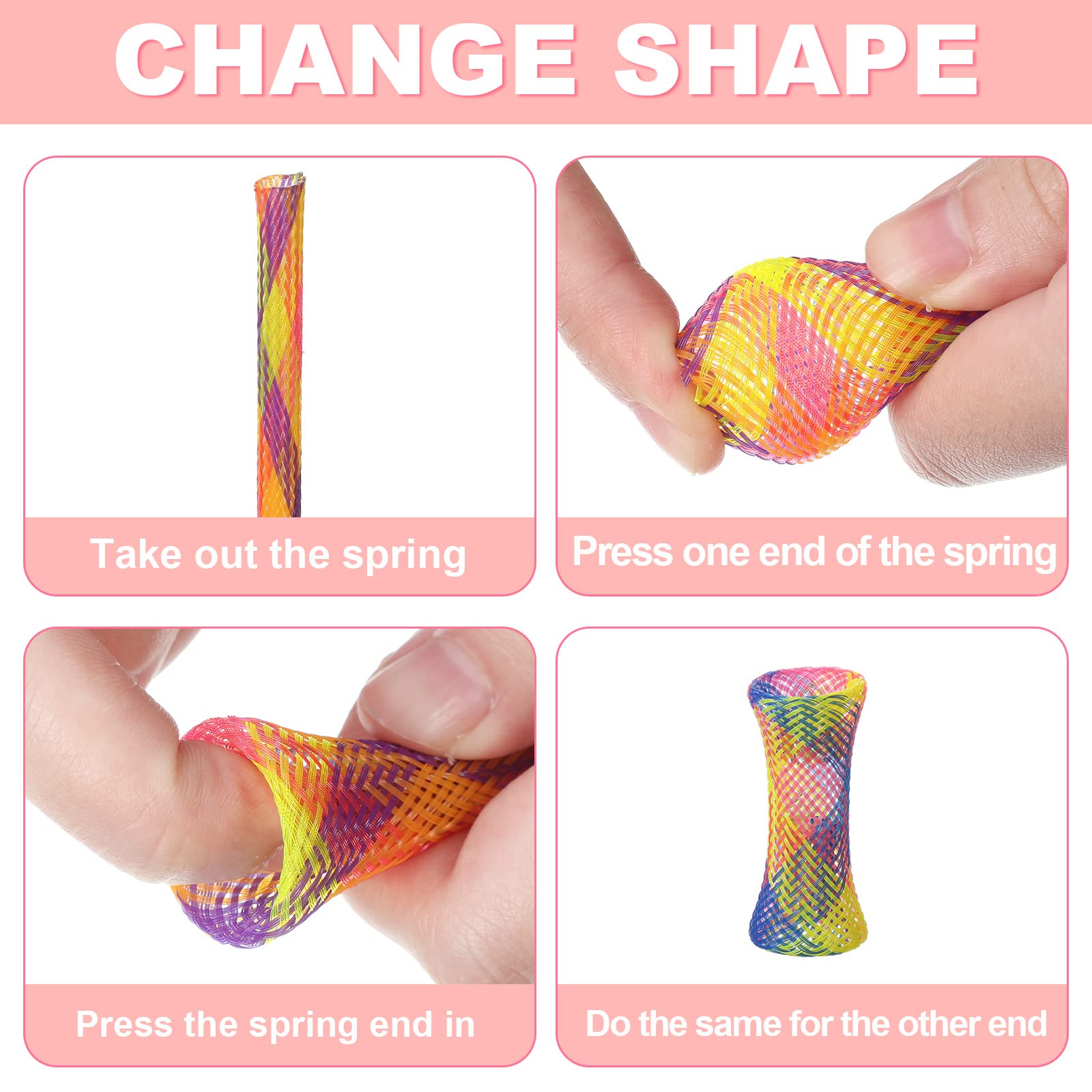 Leitee 60 Pcs Cat Spring Toys Kitten Colorful Fun Tubes Indoor Interactive Cat Tube Plastic Coil for Pet Hunt Scratching, Random