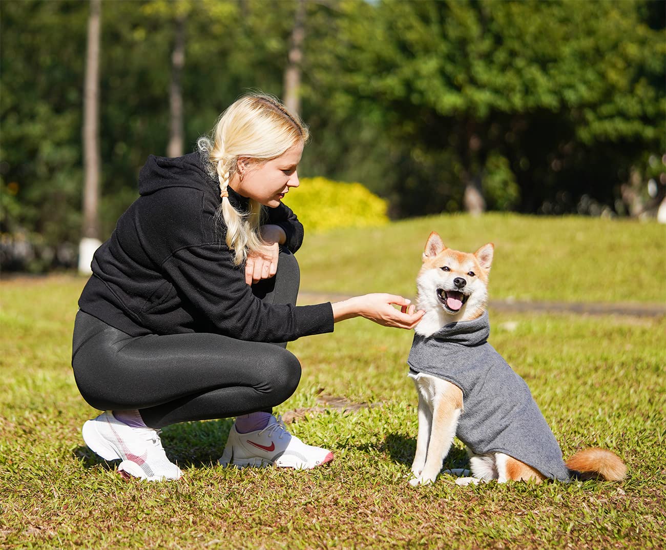 Fleece Dog Coat Pet Jacket Reflective For Cold Weather For Extra Large To Small Pets(Grey,M)