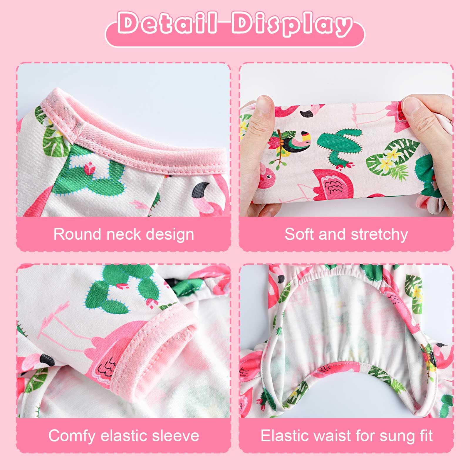 Dosuyi Dog Pajamas Spring Summer Pet Clothes For Small Dogs Girl Boy Soft Stretchy Puppy Clothes Cat Pjs Pet Jammies Outfit (Fla