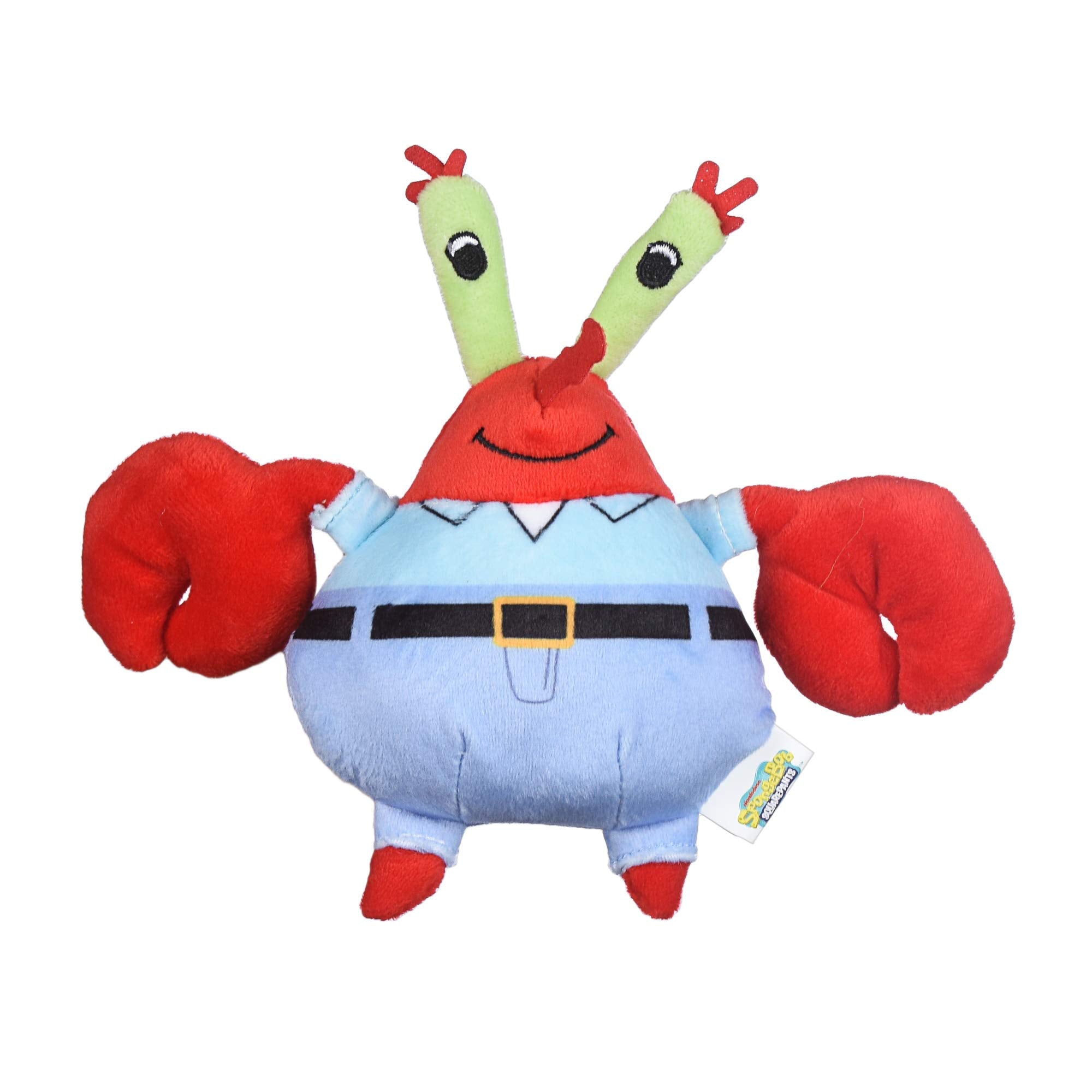 SpongeBob SquarePants for Pets Mr. Krabs Figure Plush Dog Toy | 6 Inch Small Dog Toy for SpongeBob Fans | Crab Squeaky Dog Toy f