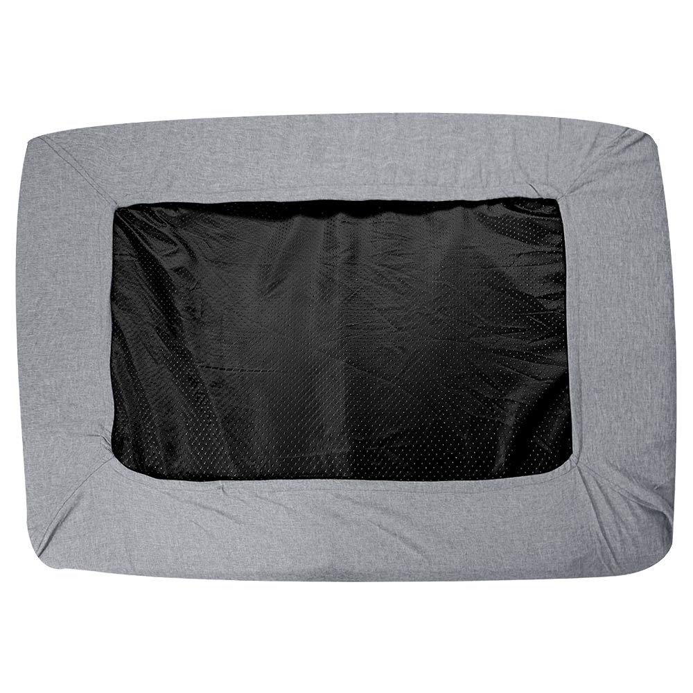 Floppy Dawg Gray Bolster Dog Bed Replacement Cover, Fits PetFusion & More, Machine Washable, Large 36L x 30W