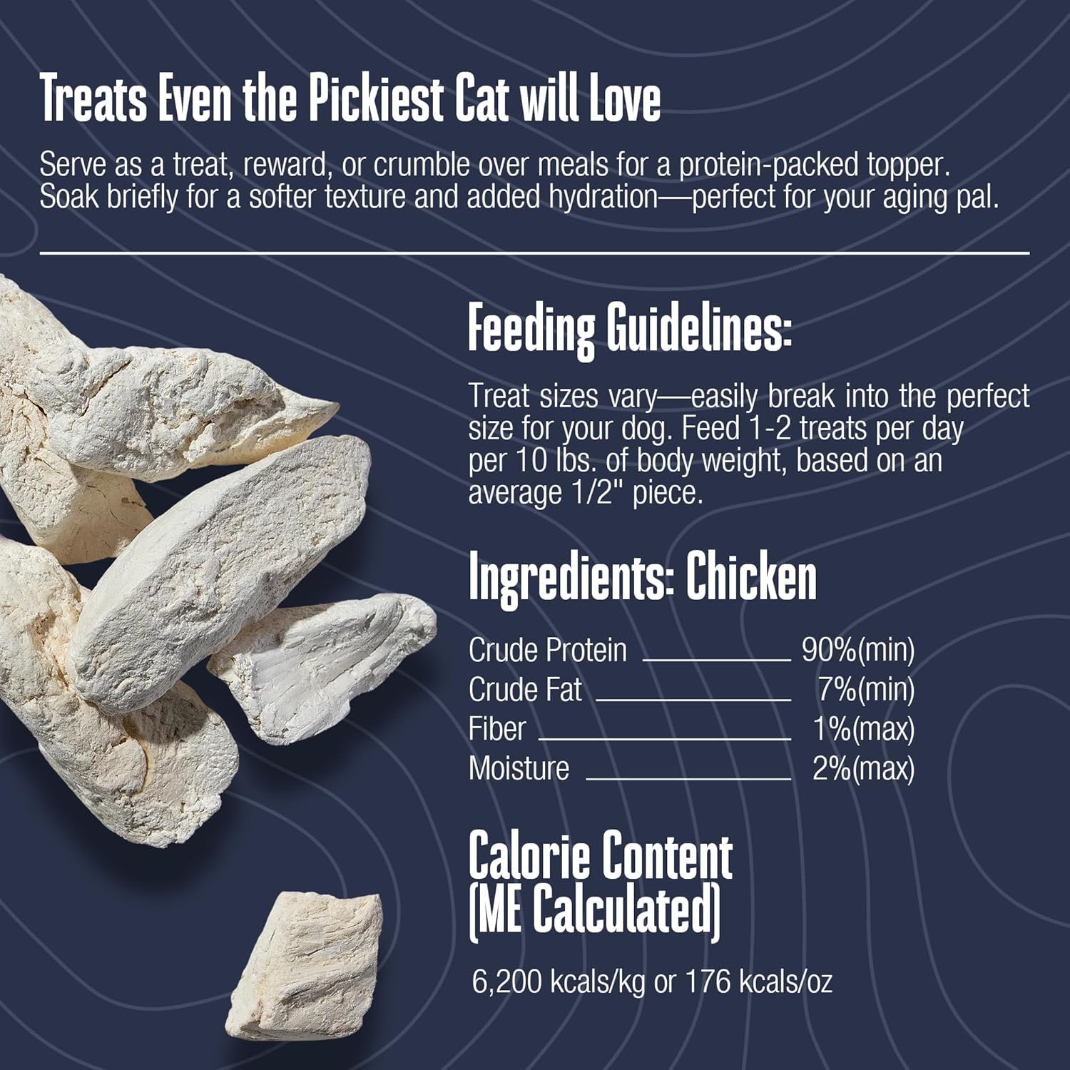 Whole Life Cat Just One Chicken Freeze Dried Cat Treats - Human Grade High Protein Food, Healthy Training Snacks, Freeze Dried C