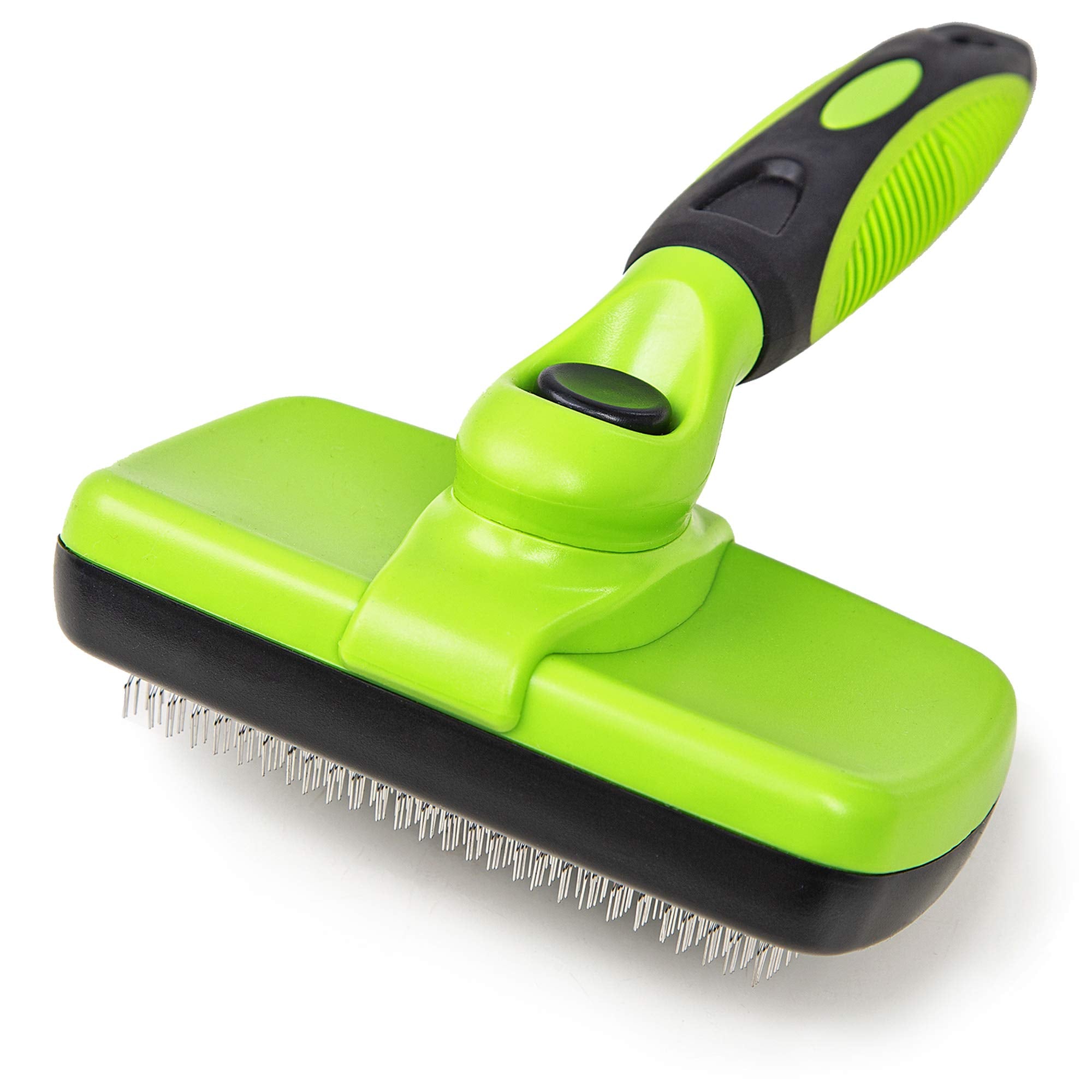 Rexipets Self Cleaning Slicker Brush- for Dogs, Cats & Pets-One Click Cleaning Function-Gentle & Effective Cat, Pet & Dog Hair R