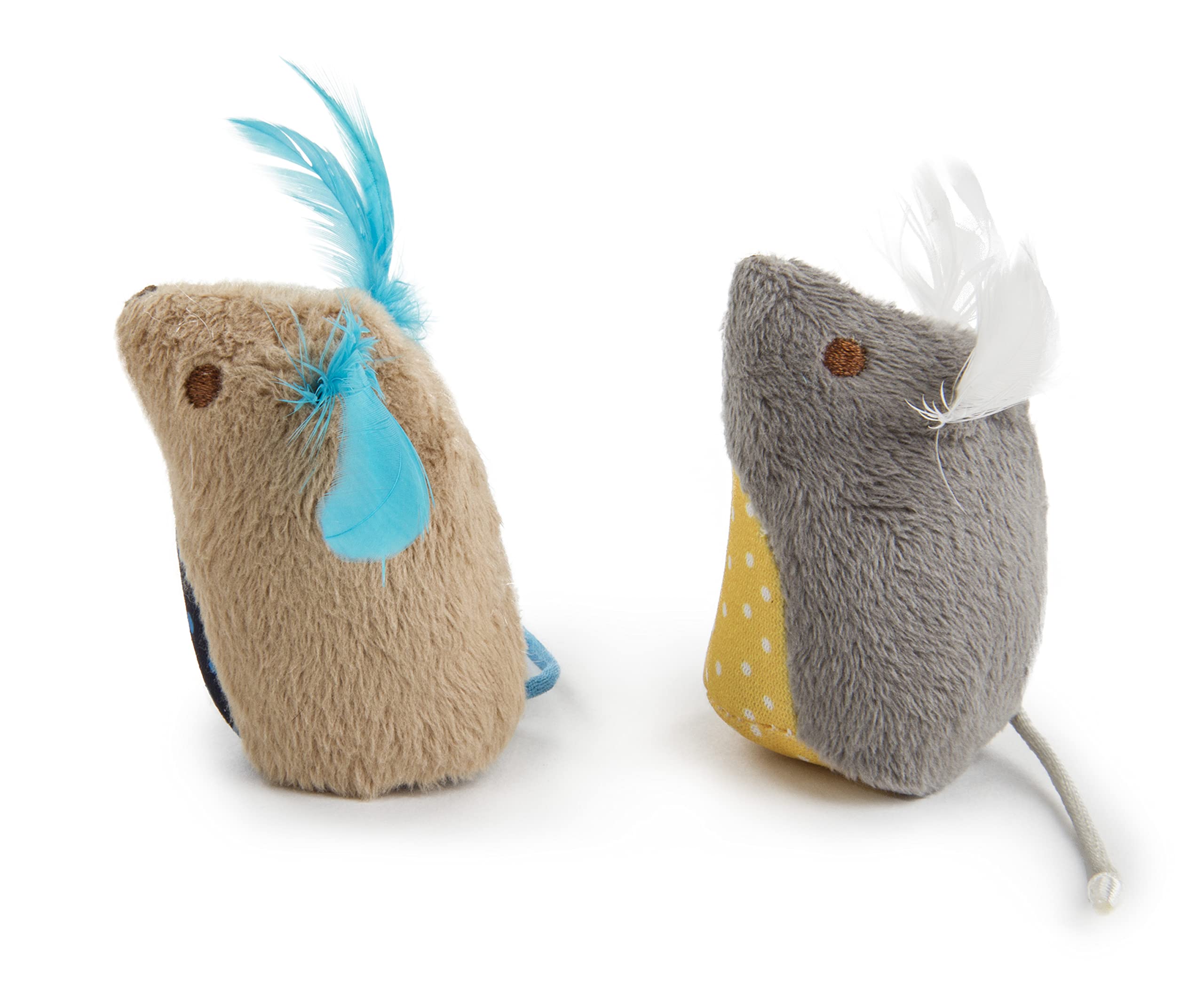 Smartykat (2 Count Mouse Mates Plush Catnip Cat Toys - Brown/Gray, 2 Count