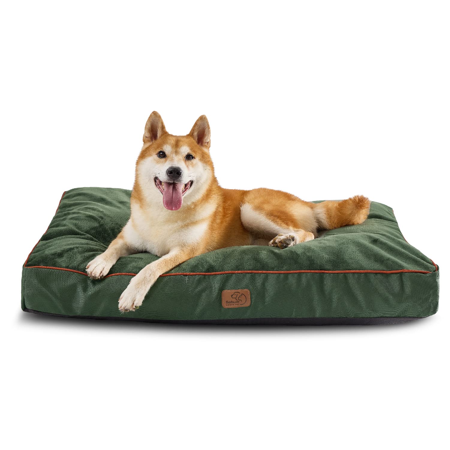 Bedsure Waterproof Dog Beds For Large Dogs - 4 Inch Thicken Up To 80Lbs Pet Mat Pillows With Removable Washable Cover, Green