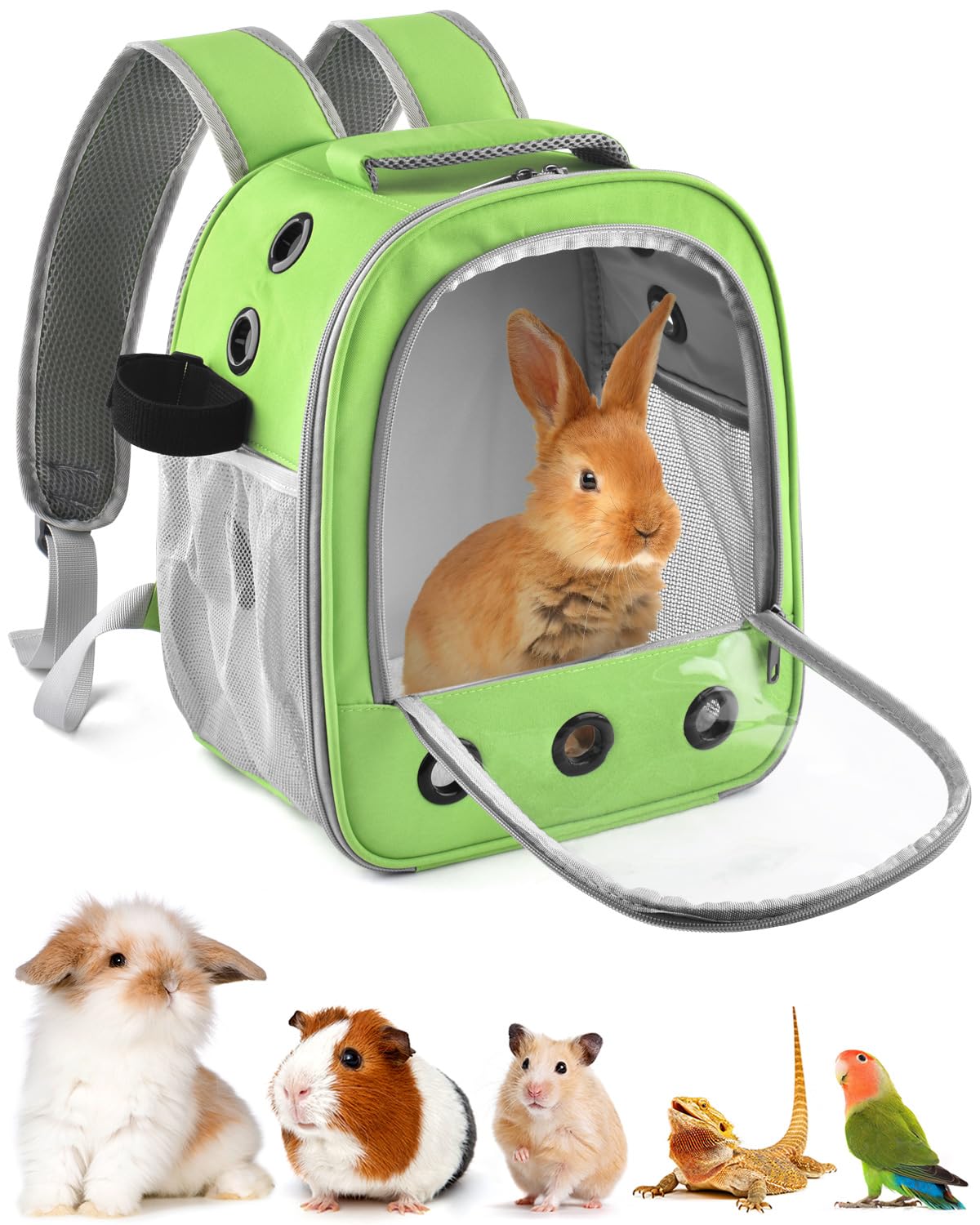 Dbness Guinea Pig Carrier Backpack, Portable Rabbit Travel Carring Bag For Pet Bunny Sugar Chinchilla Gerbil Bearded Dragon Hams
