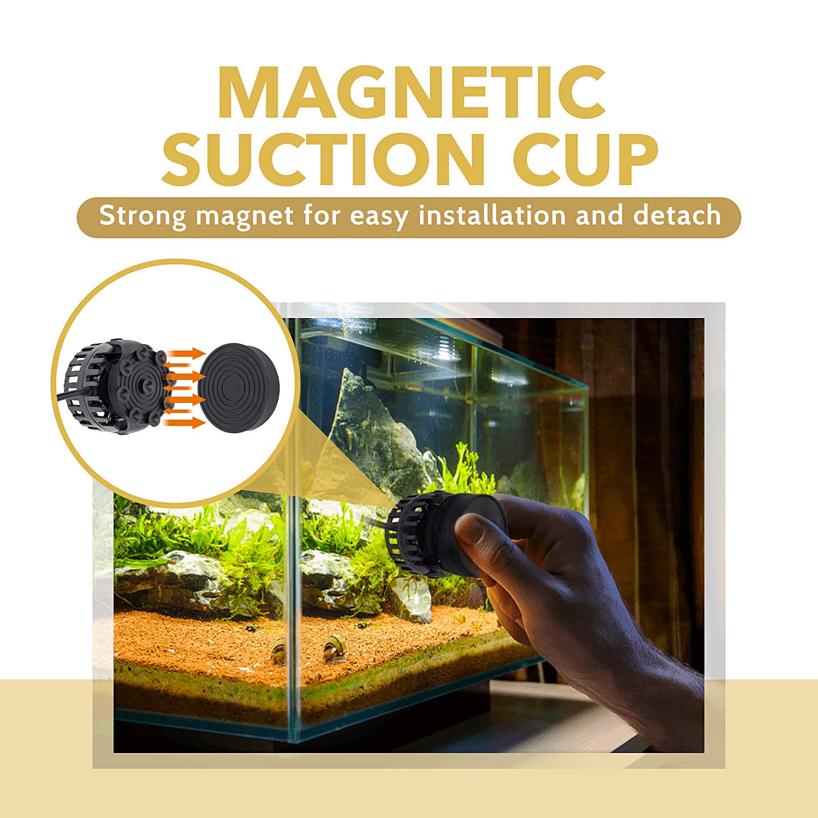 Hygger Mini Wave Maker Aquarium Magnetic Dc Powerhead With Led Display Controller For Saltwater Tank, 2600 Gph Aquarium Water Ci