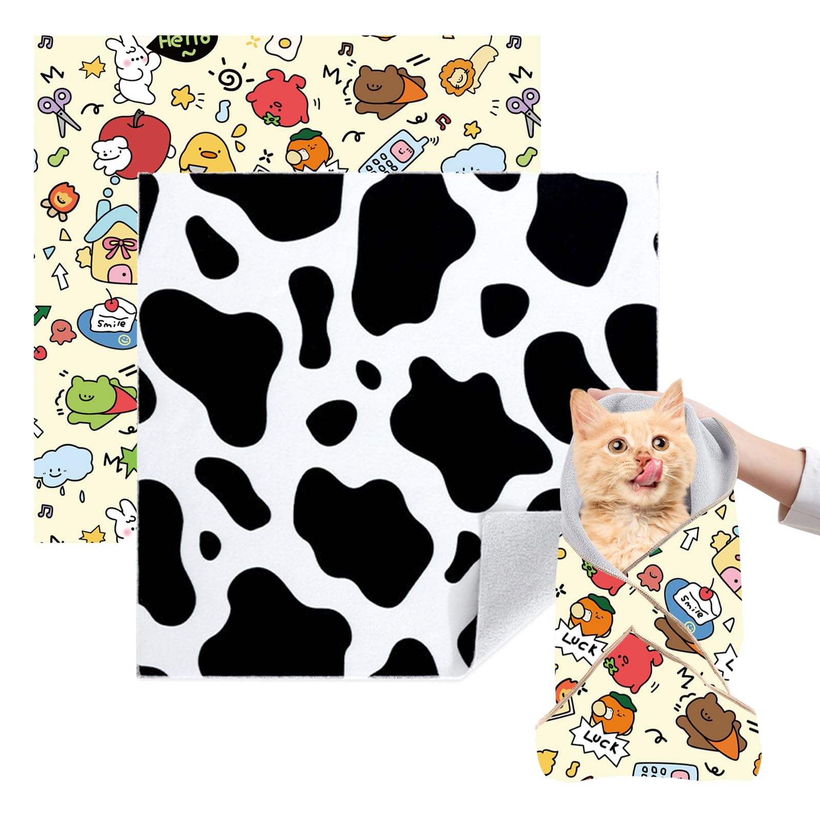 Virgoccy Cat Grooming Wrap, 2Pcs [Xl] Cat Restraint Wrap For Nail Clipping, Ear Cleaning, And Teeth Brushing, Self-Adherent, Ant