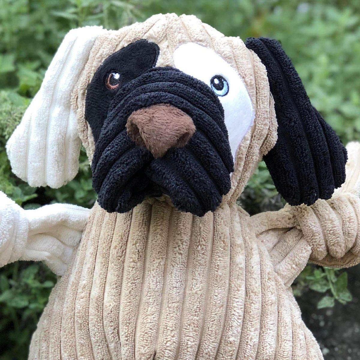 Hugglehounds Knotties Dog Toys For Small Dogs - Plush Dog Toy For Aggressive Chewers - Squeaky Interactive Puppy Toys - Soft Yet Tough, Durable Stuffed Pet Chew Toy For All Breeds | Large Patches