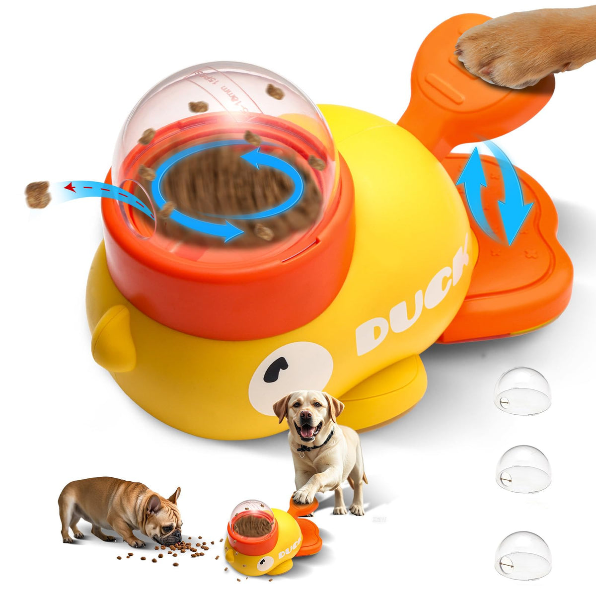 Fanosy Interactive Duck-Shaped Dog Slow Feeder Puzzle Toy - Owner & Pet Bonding Game with Slow Bowl Treat Dispenser - Chew-Resis