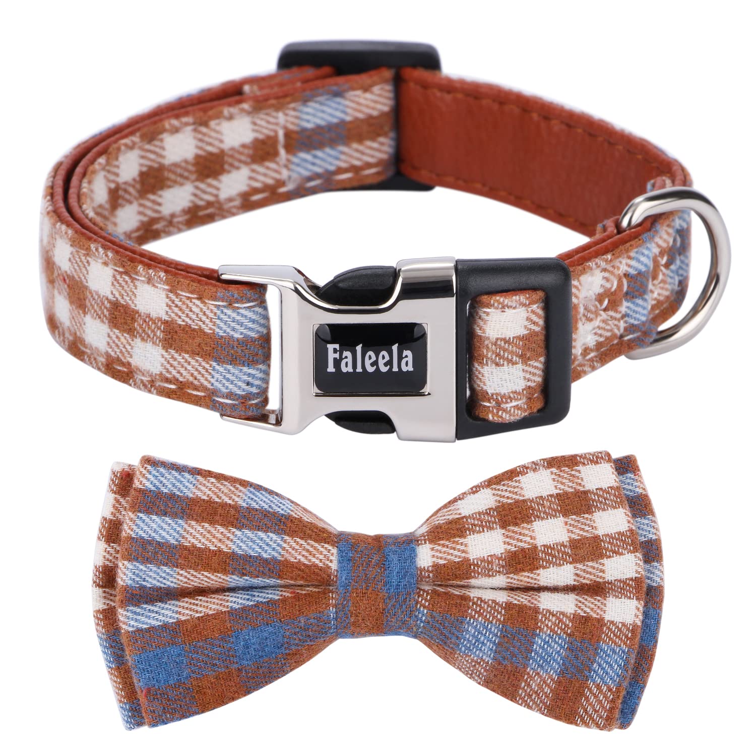 Faleela Soft &Comfy Bowtie Dog Collar,Detachable And Adjustable Bow Tie Collar,For Small Medium Large Pet (Large(Pack Of 1), Blu