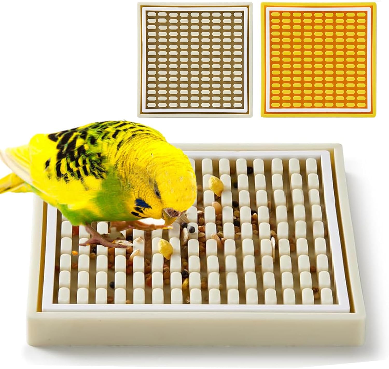 Parrot Foraging Toys, 2 Pcs Bird Feeder Foraging Mats, Interactive 2Pcs Bird Foraging Toys Puzzle to Increase Feeding Time Cage 