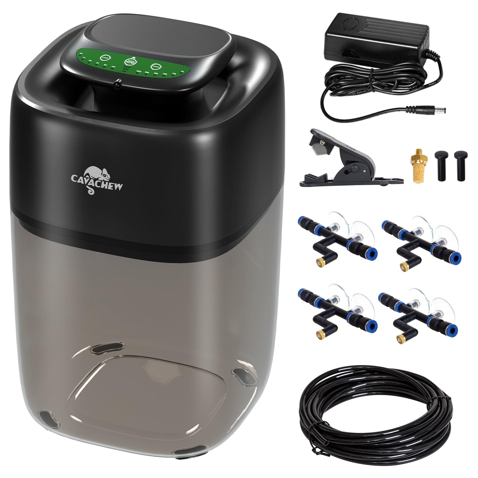 Cavachew 10L Reptile Mister With 4Pcs Nozzles, High Pressure Reptile Mister System With Timer, Automatic Mister Fogger For Repti
