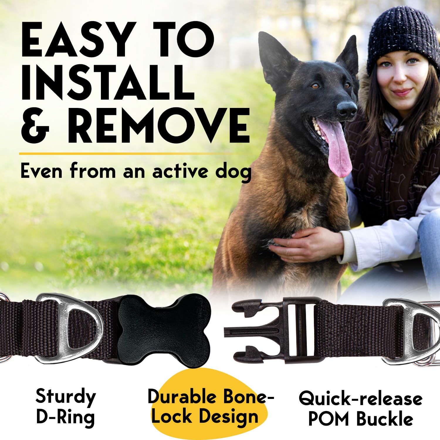 Petjett Prong Collar For Dogs - Adjustable Dog Training Collar No Pull Choke Collar For Dogs Pinch Collar For Dog Walking Tool F