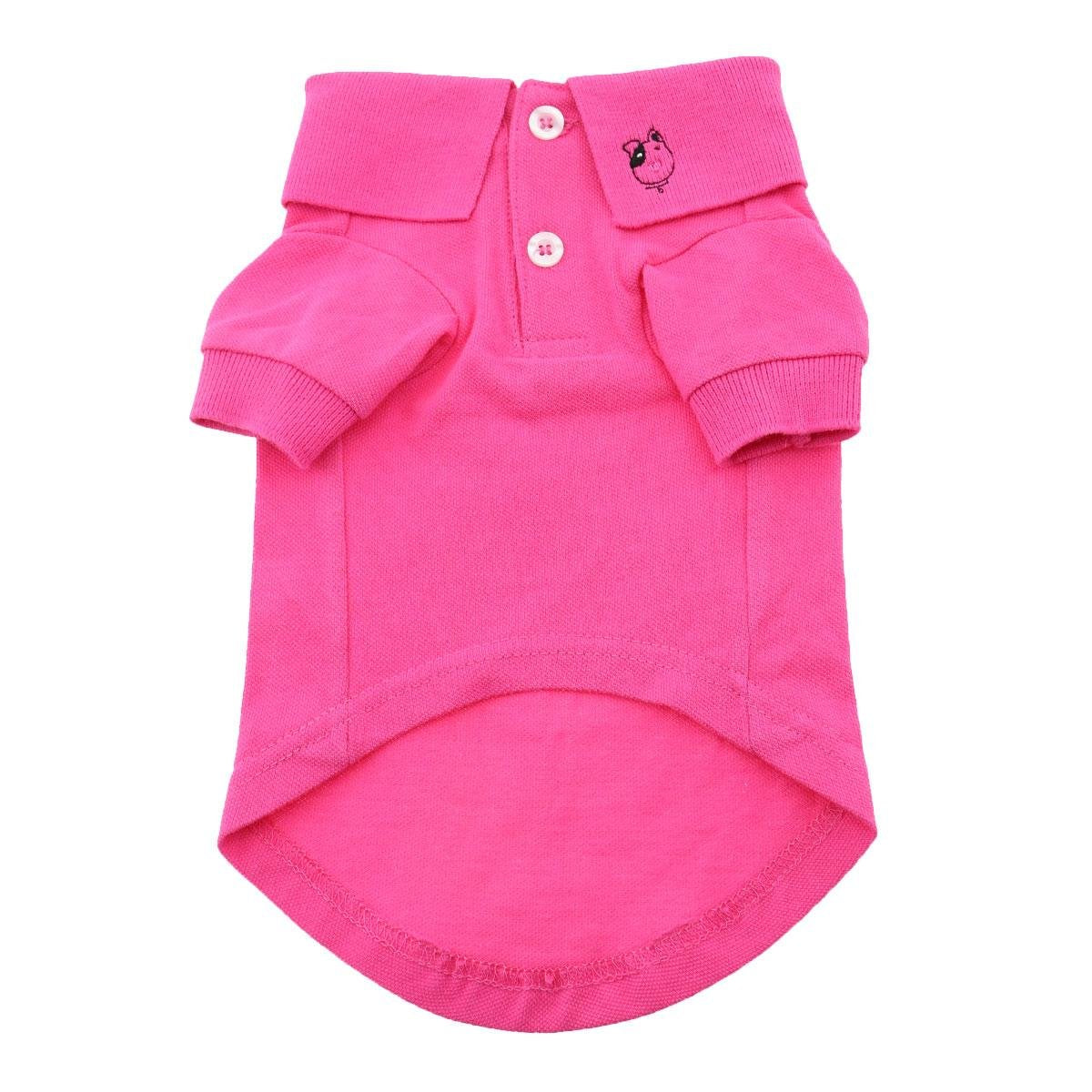Doggie Design Solid Dog Polo Shirt (Raspberry Sorbet, L)