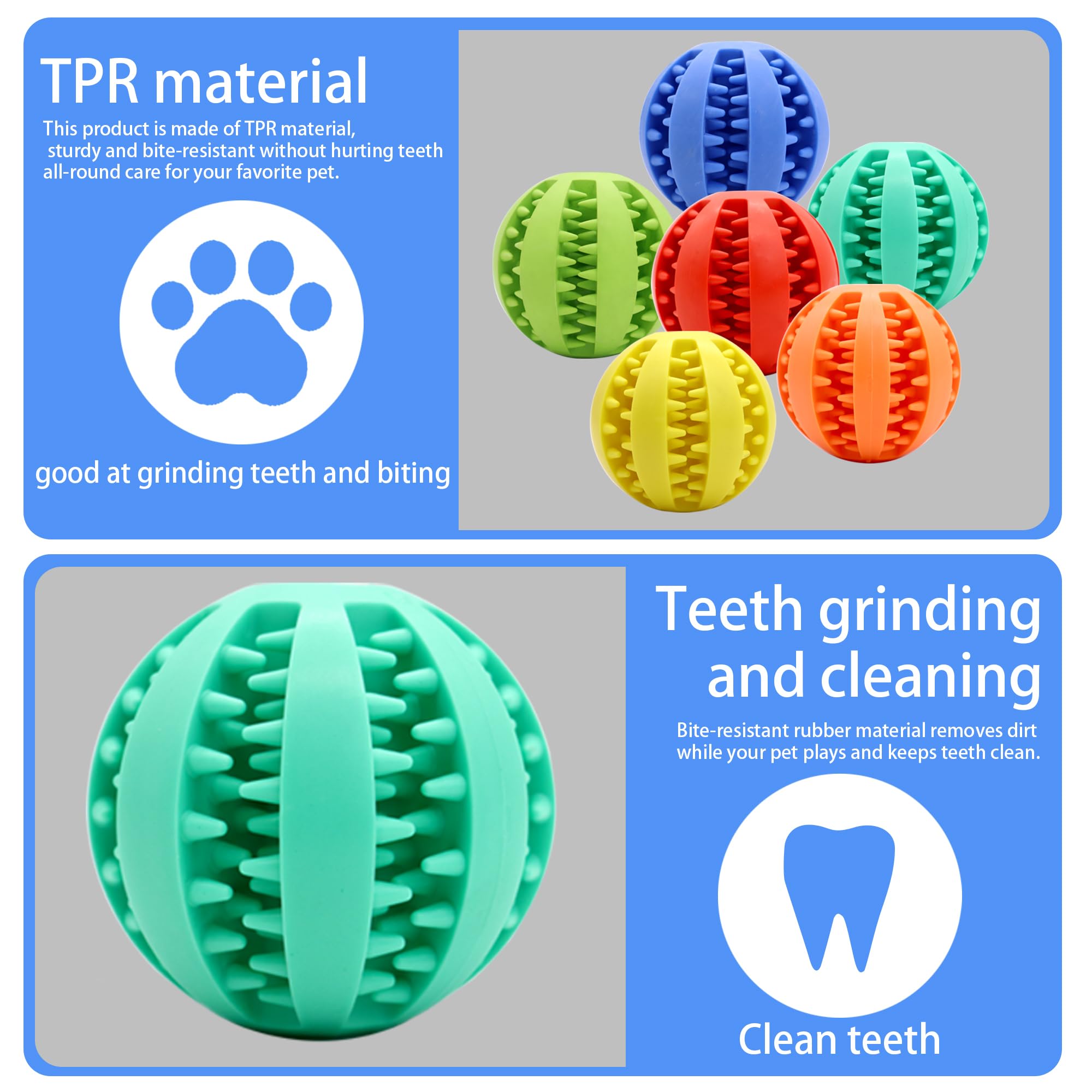 Interactive Dog Treat Ball Toys for Aggressive Chewers Teething Toys to Keeping Them Busy Dogs Balls Food Treats Feeder Chew Bal