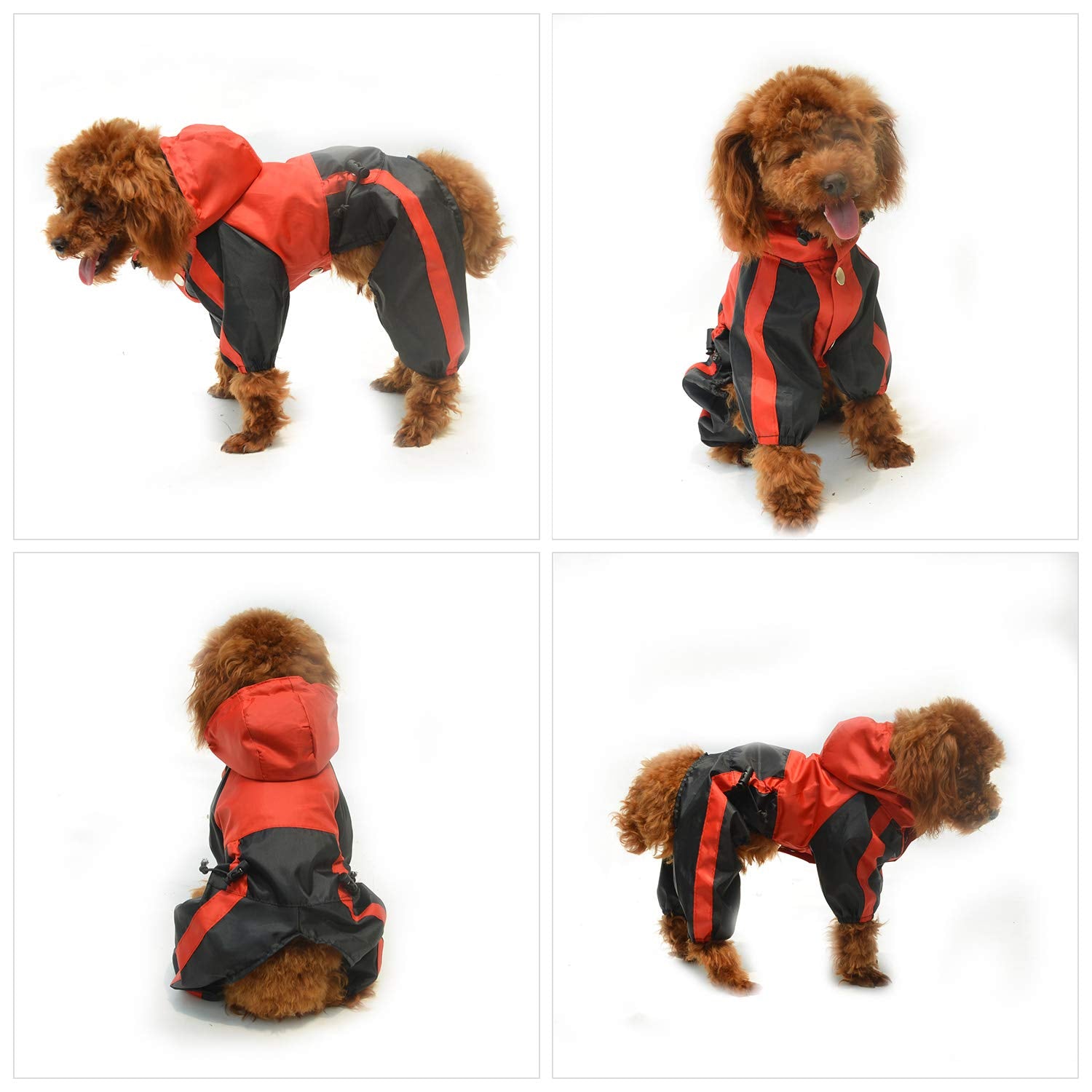 Pet Apparel Large Dog Clothing Raincoat Pet Clothes Rain Coat For Big Large Dogs Red Green Waterproof (L-Xl, Red)
