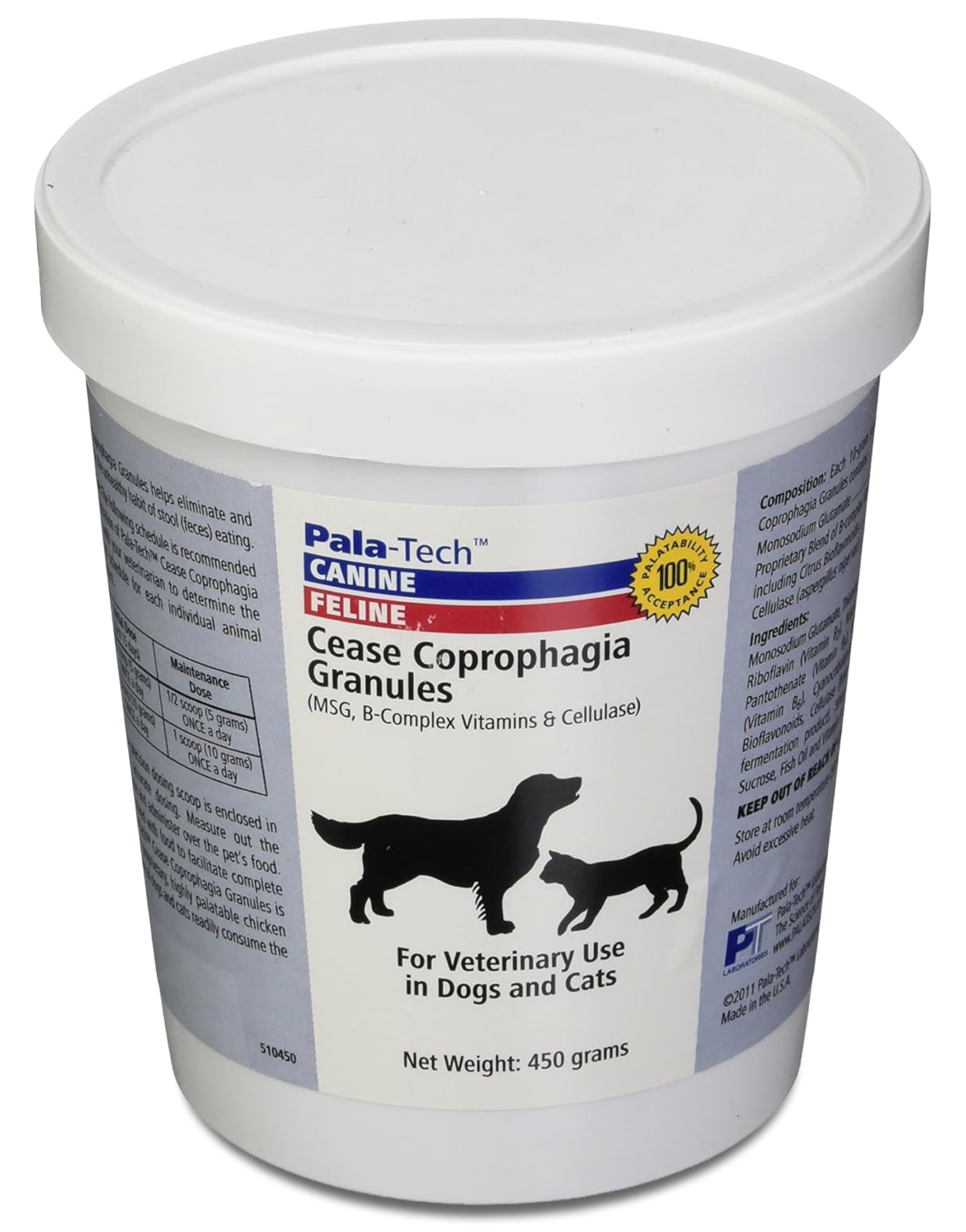 Pala-Tech Cease Coprophagia Granules - Dog Eating Poop Deterrent - Stops Stool Consumption - Supports Healthy Digestion - 450 gm