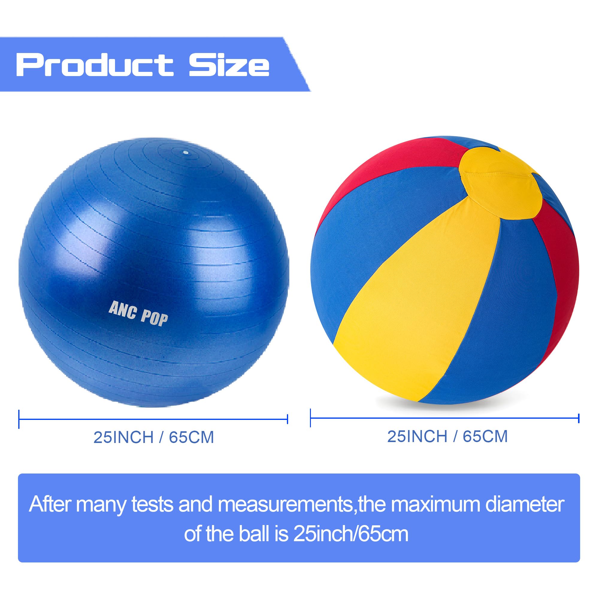 Anc Pop Herding Ball For Dogs Horse & Cover 25'' Ball For Horses Large With Hand Pump For Play Horse Toys For Horses Stall, Red