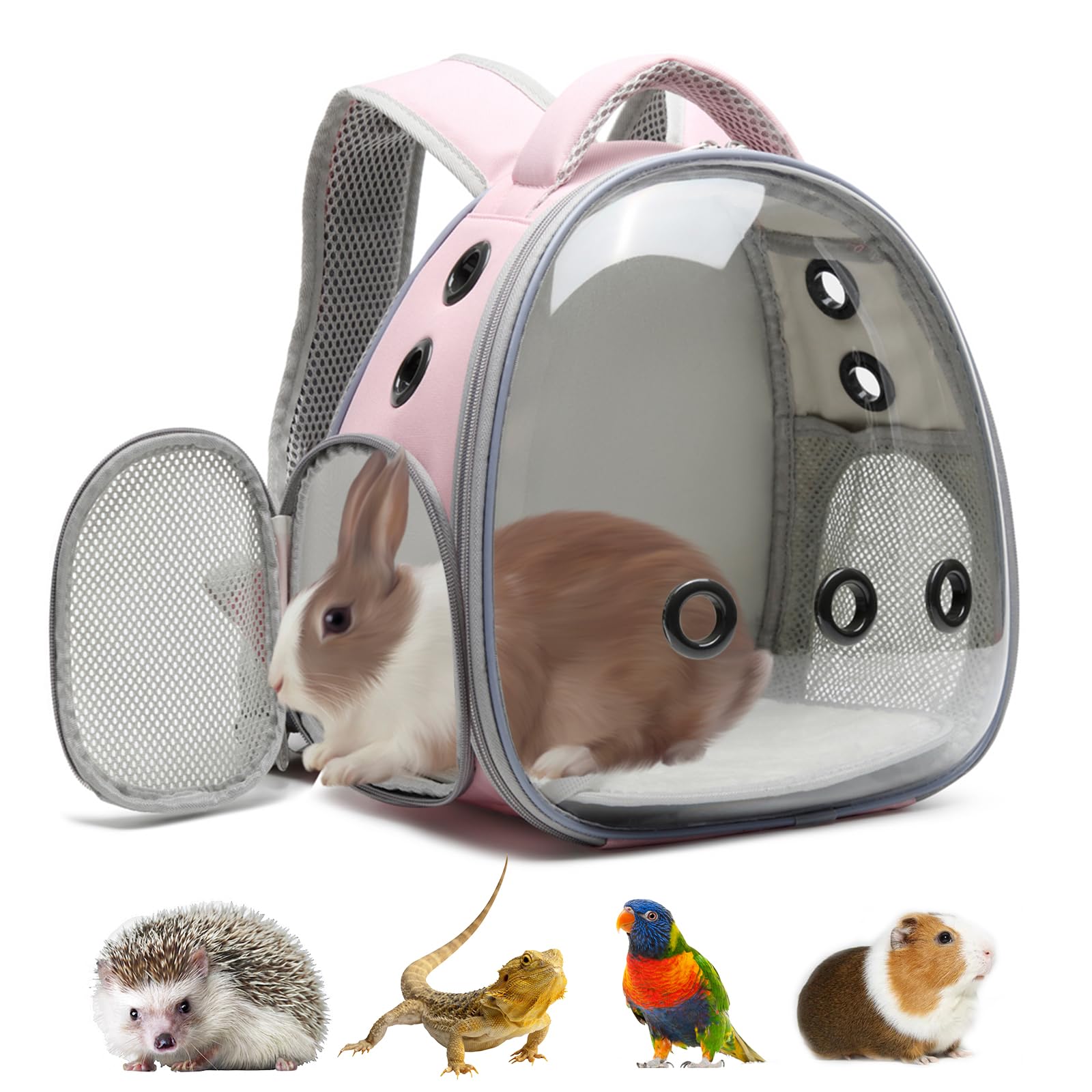 Ioview Portable Travel Pet Backpack Carrier Hamster Bag Guinea Pig Bird Small Dog Cat Backpack Turtle Carrier Rabbit Cage Rabbit