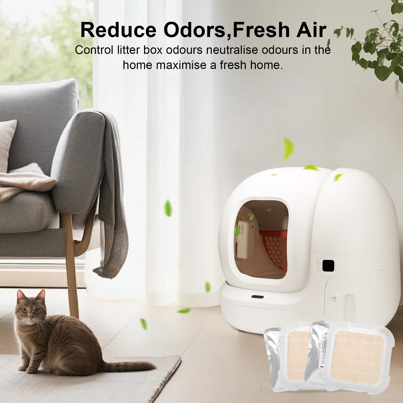 Upgrade N50 Odor Eliminator Exclusive For Puramax Self-Cleaning Cat Litter Box, Cat Toilet Odor Control For Petkit Puramax Autom