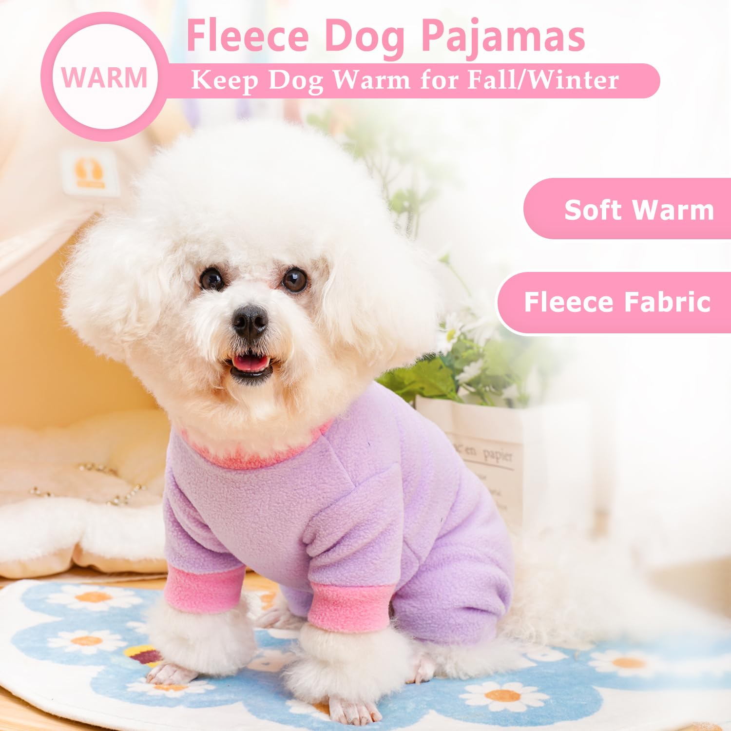 Puppy Pajamas Small Dog Sweater, Winter Warm Puppy Clothes Cute Dog Pjs Puppy Sweaters For Small Dogs Girl Thick Soft Small Dog