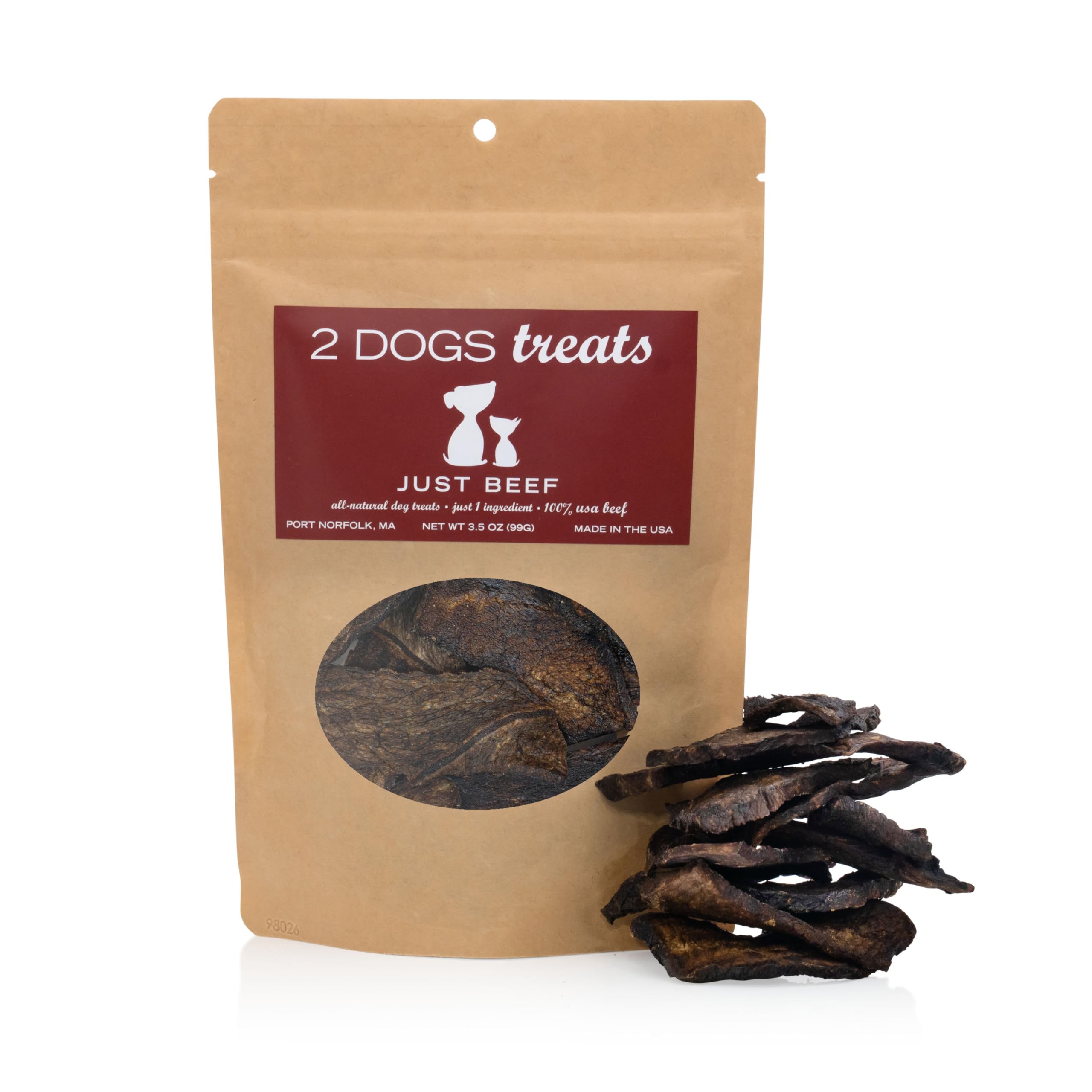 Just Beef Treats Dog Jerky | 100% USA-Sourced, Single-Ingredient, Great for Sensitive Stomachs, Human-Grade USDA Beef, Grain-Fre