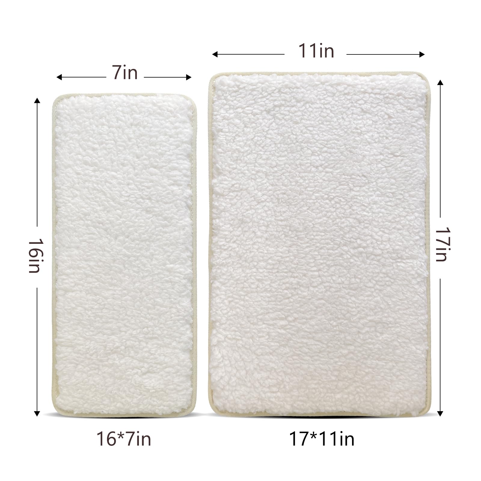 Replacement Pad For Dog Carrier Cat Carrier Pet Carrier, Plush And Rattan Mats, Double-Sided, Dog Bed Mat Crate Mat Kennel Pad 2