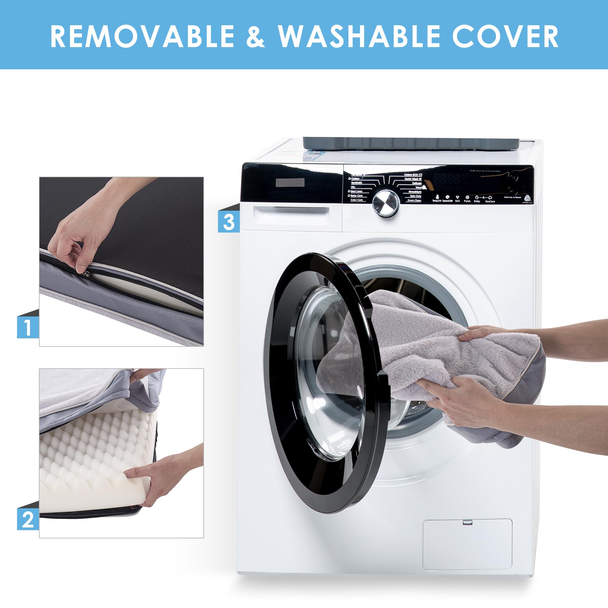 Orthopedic Dog Bed For Medium Dogs, Waterproof Deluxe Plush Dog Crate Bed With Removable Washable Cover & Anti-Slip Bottom, Egg