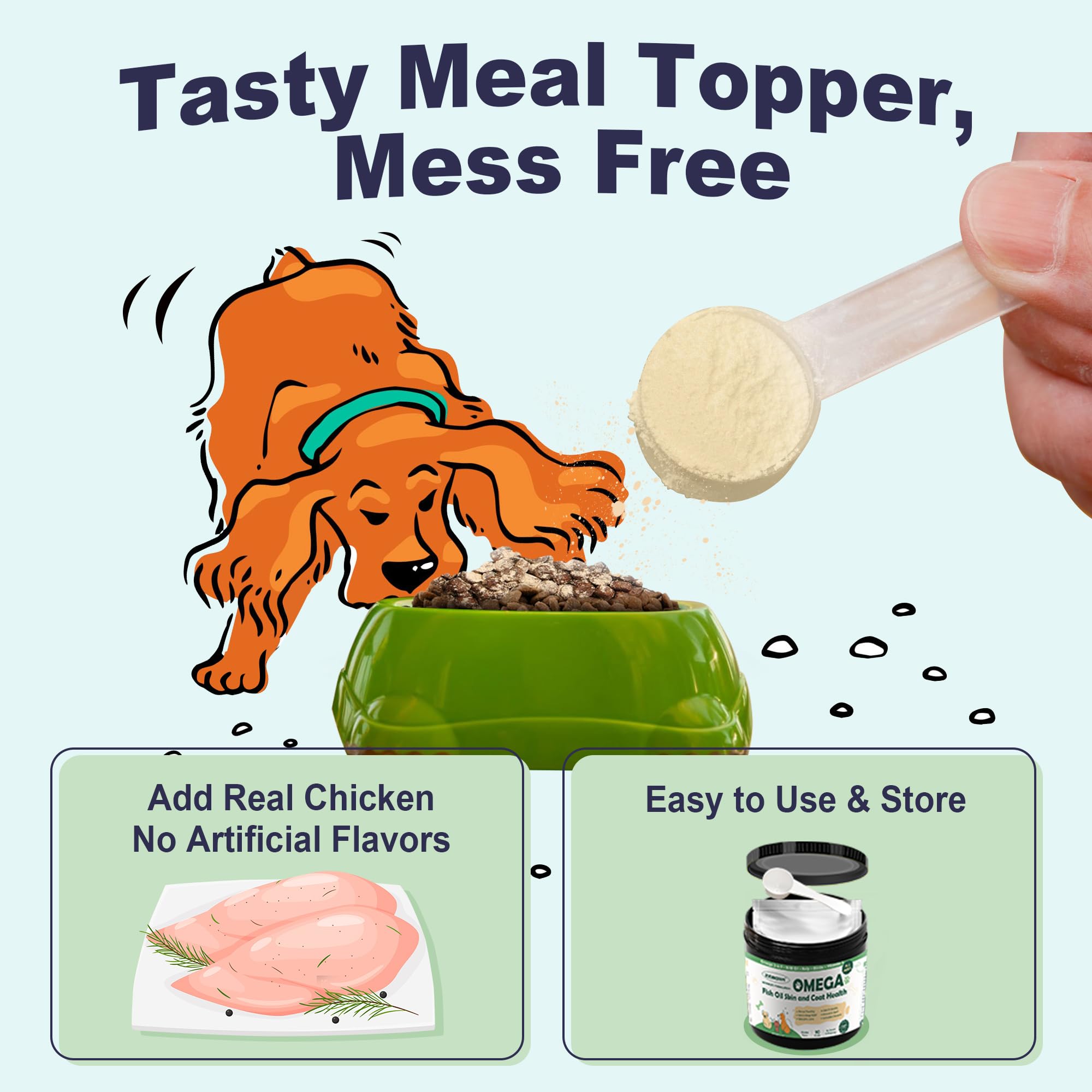 ZEBORA Omega 3 Fish Oil for Dogs, Wild Caught Dog Fish Oil, EPA & DHA, Krill Oil, Kelp, Skin and Coat Supplement, Anti Itch & Sh