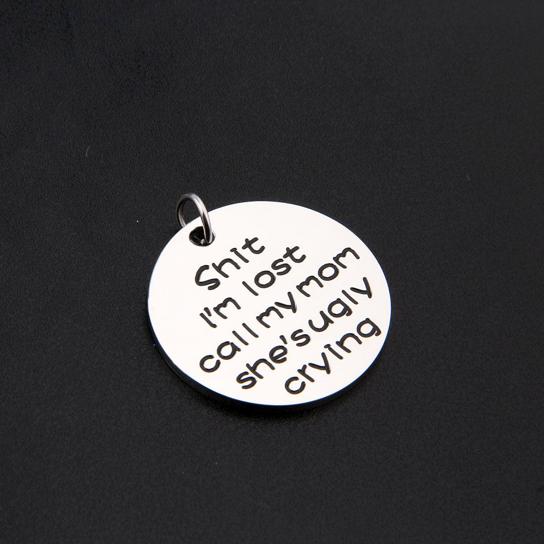 Zuo Bao Funny Dog Cat Pet Id Tag Shit I'M Lost Call My Mom She'S Ugly Crying Stainless Steel Pet Tags (Pet Id Tag)