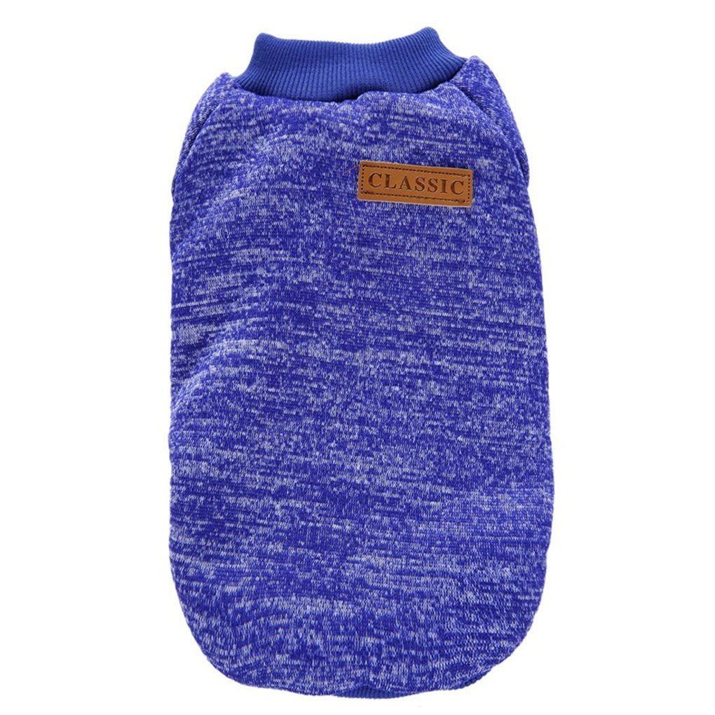 Jecikelon Pet Dog Clothes Dog Sweater Soft Thickening Warm Pup Dogs Shirt Winter Puppy Sweater For Dogs (Dark Blue, L)