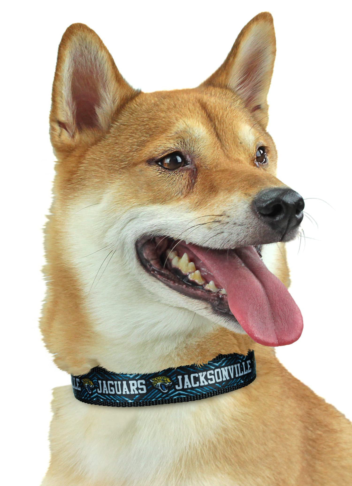 Zubaz Nfl Team Adjustable Pet Collar For Dogs & Cats, Jacksonville Jaguars, Large