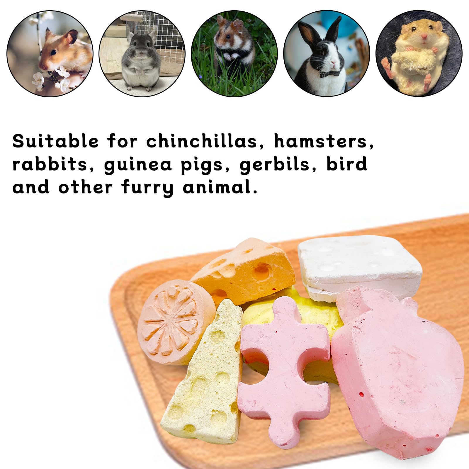 Tfwadmx Lava Block Chew Toys 7 Pcs Teeth Grinding Pet Pumice Calcium Stones For Guinea Pig Chinchilla Hamster Mouse Squirrel Bun