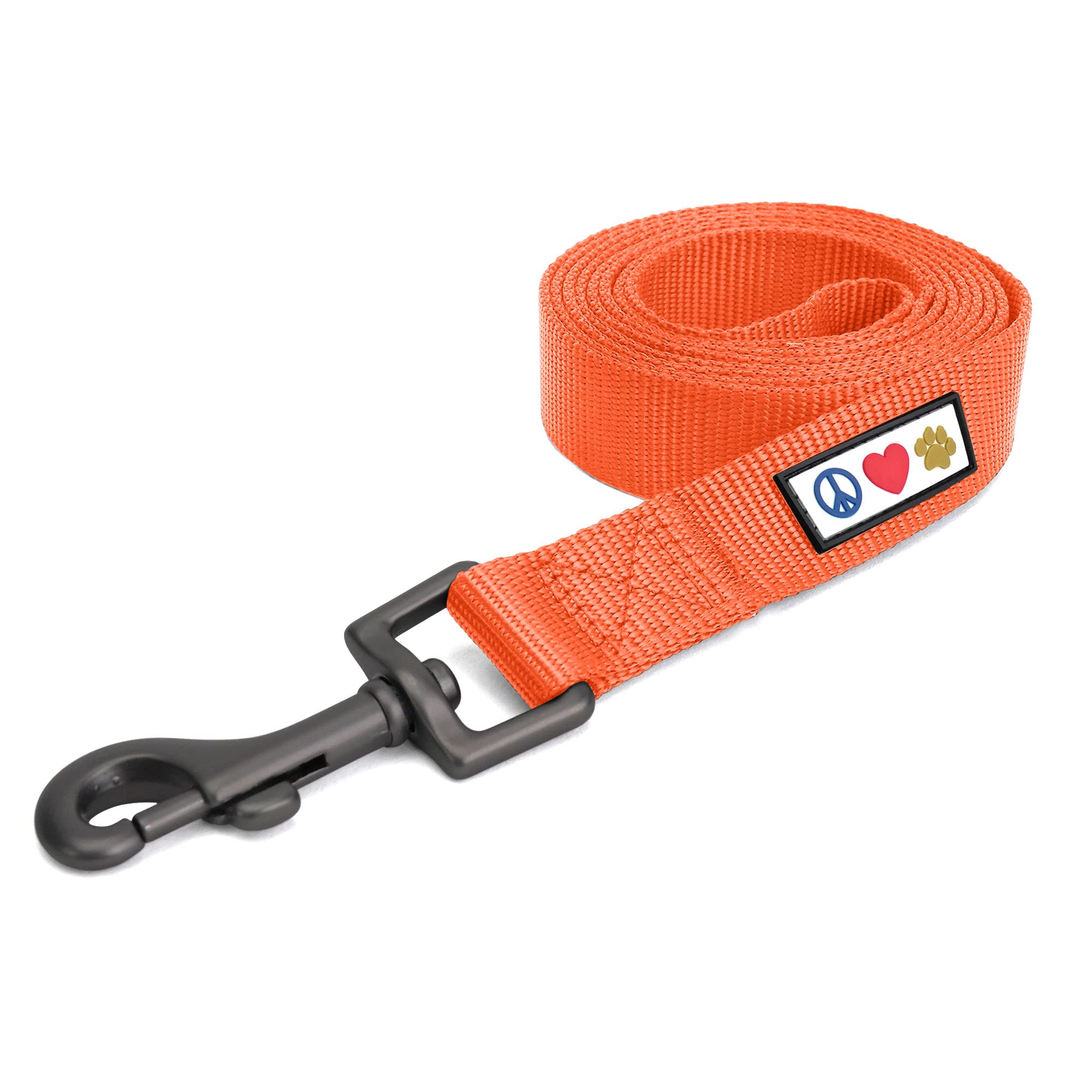 Pawtitas 6 FT Comfortable Leash - Solid Color, Medium/Large, Orange, Perfect for Dog Training