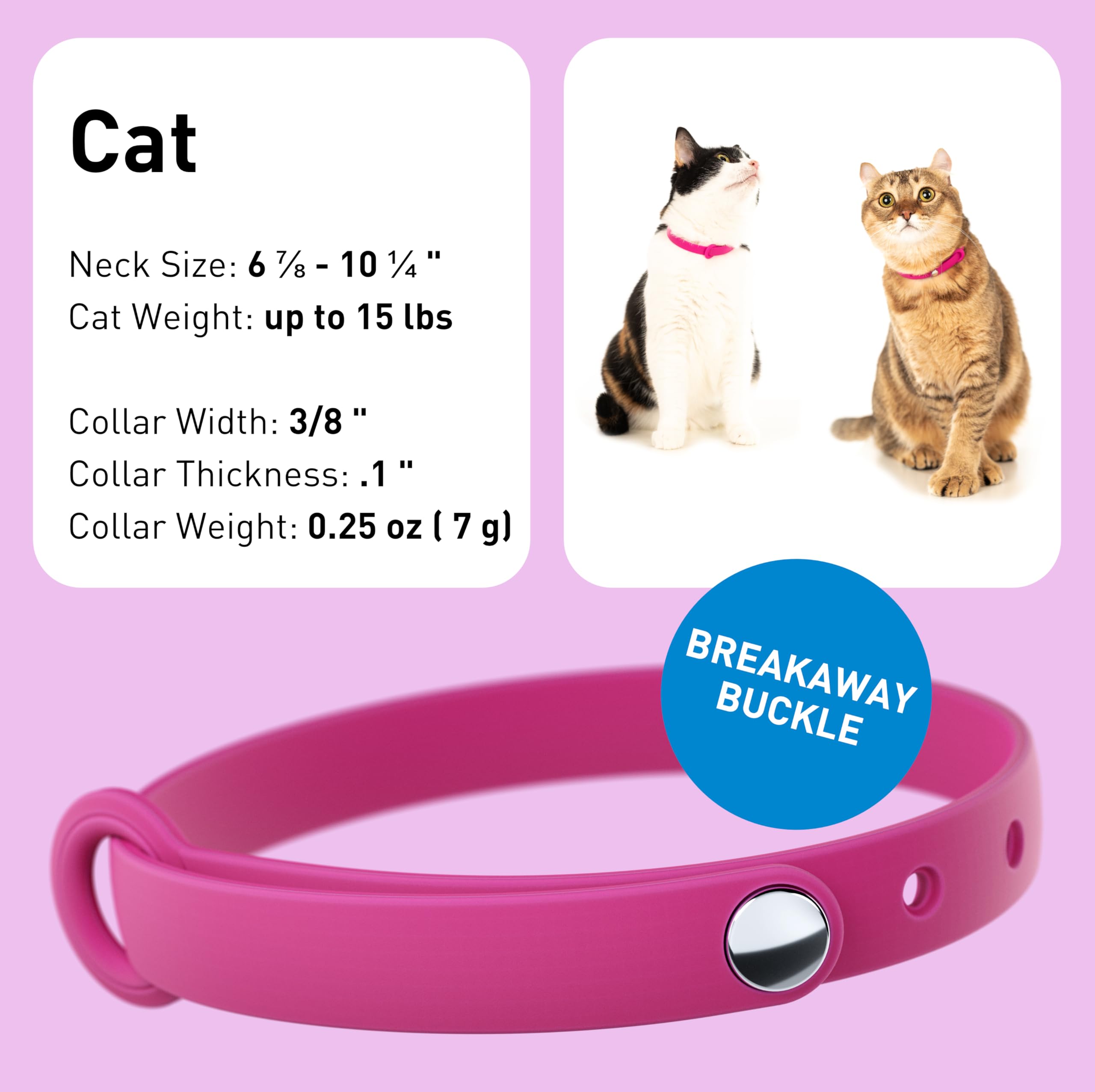 Cat Collar 2 Pack - Soft, Comfortable, And Lightweight Safety Breakaway Collar With Name Tag Ring For Outdoor Cats And Sensitive