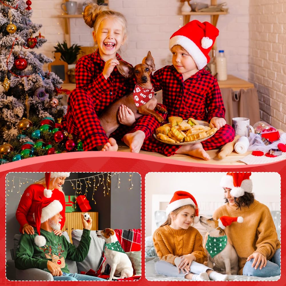 Vivifying Dog Christmas Bandana, 2 Pack Santa Claus And Christmas Tree Dog Scarves For Small Pets And Large Cats, Holiday Pet Co