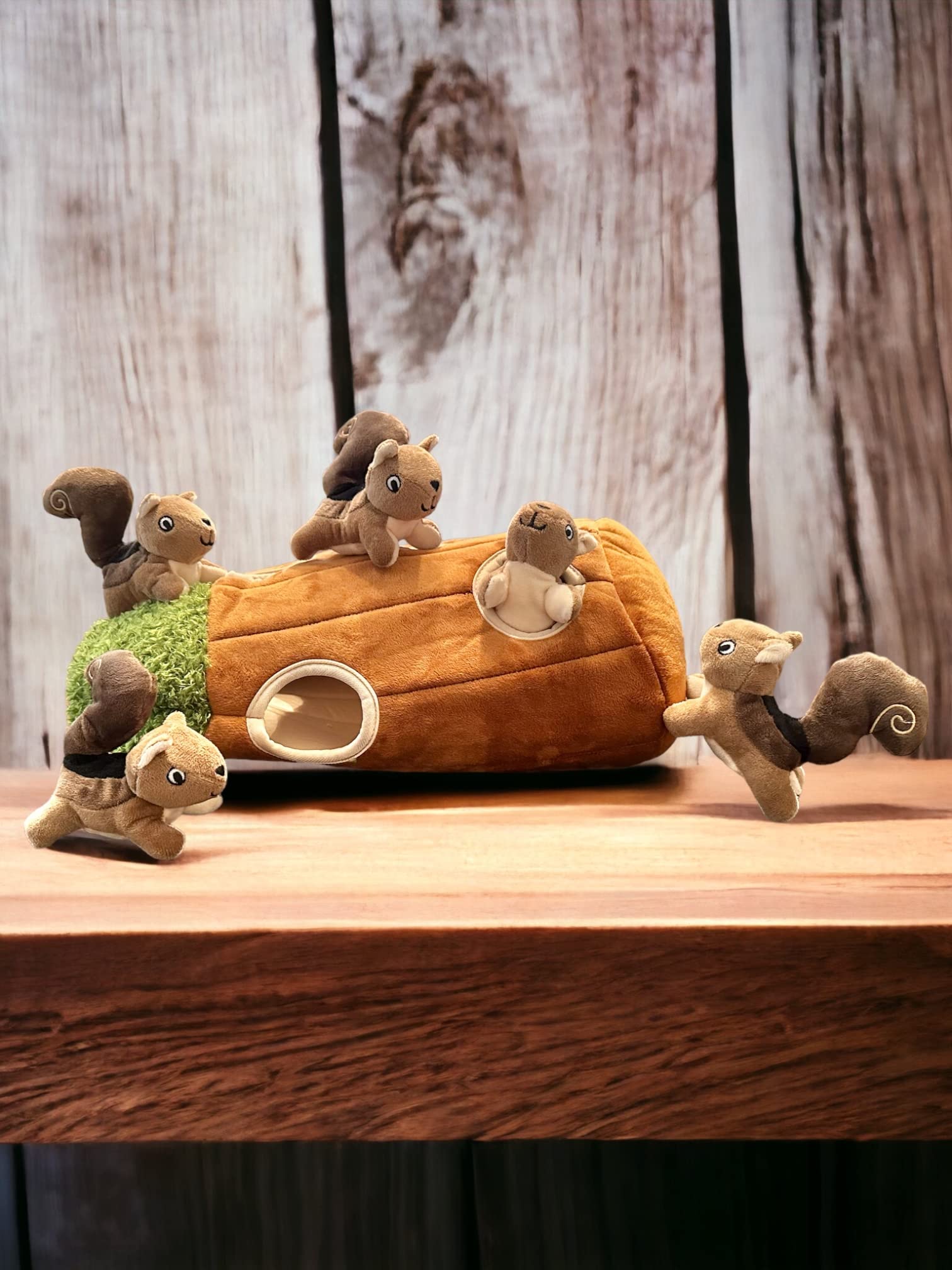 Glow Pups Hide And Seek Toy For Medium Size Dogs, Squirrel Tree Dog Toy, Burrow Dog Toy, Hide And Seek Dog Toy With Squeaker, Multipack Dog Toy (Tree With Squirrels, Large)