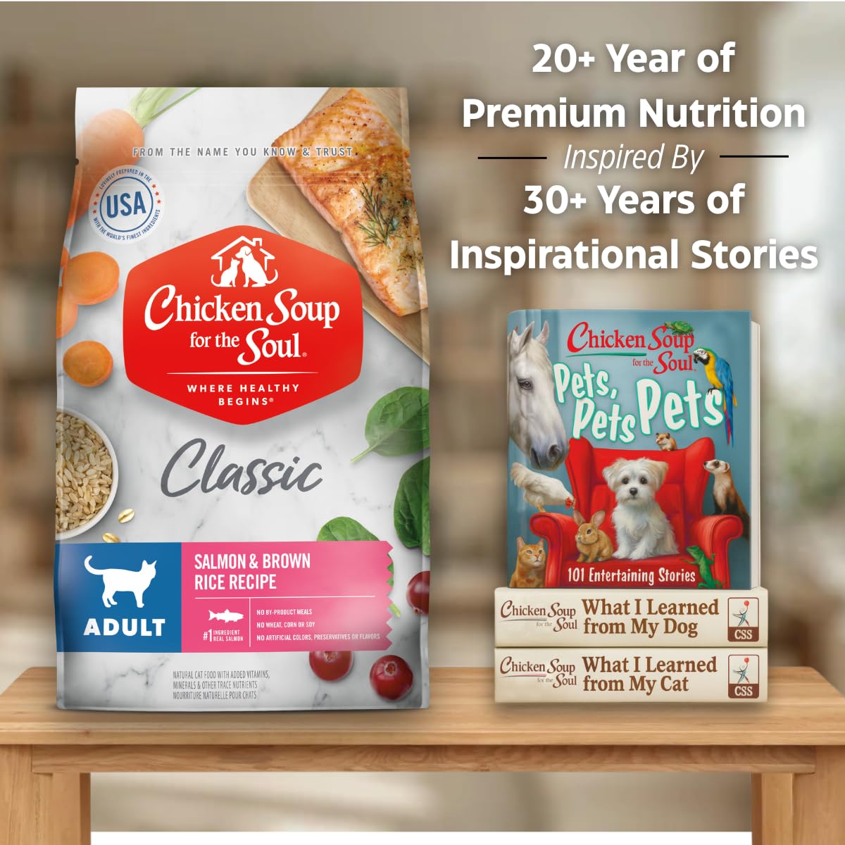 Chicken Soup for the Soul All Natural Premium Adult Dry Cat Food, Real Meat First Ingredient, No By-Products, Supports Heart, Gu