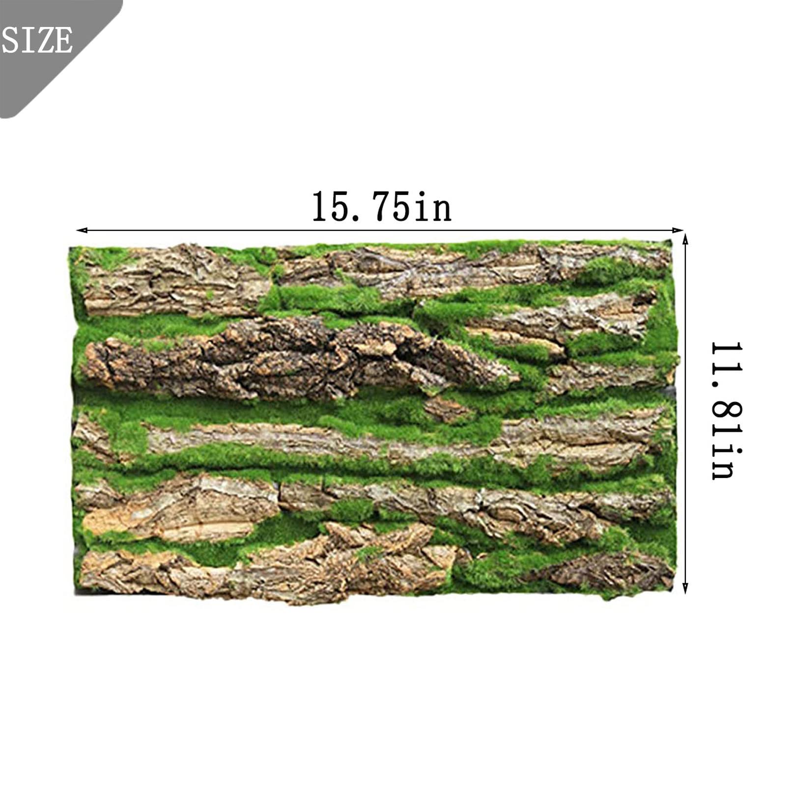 Pinvnby Reptile Cork Terrarium Background,Bearded Dragon Tank Natural Bark Backdrop Wall Habitat Decor With Artificial Moss,23.6'X15.7' Reptile Carpet For Gecko Lizard Tortoise Frog Chameleon