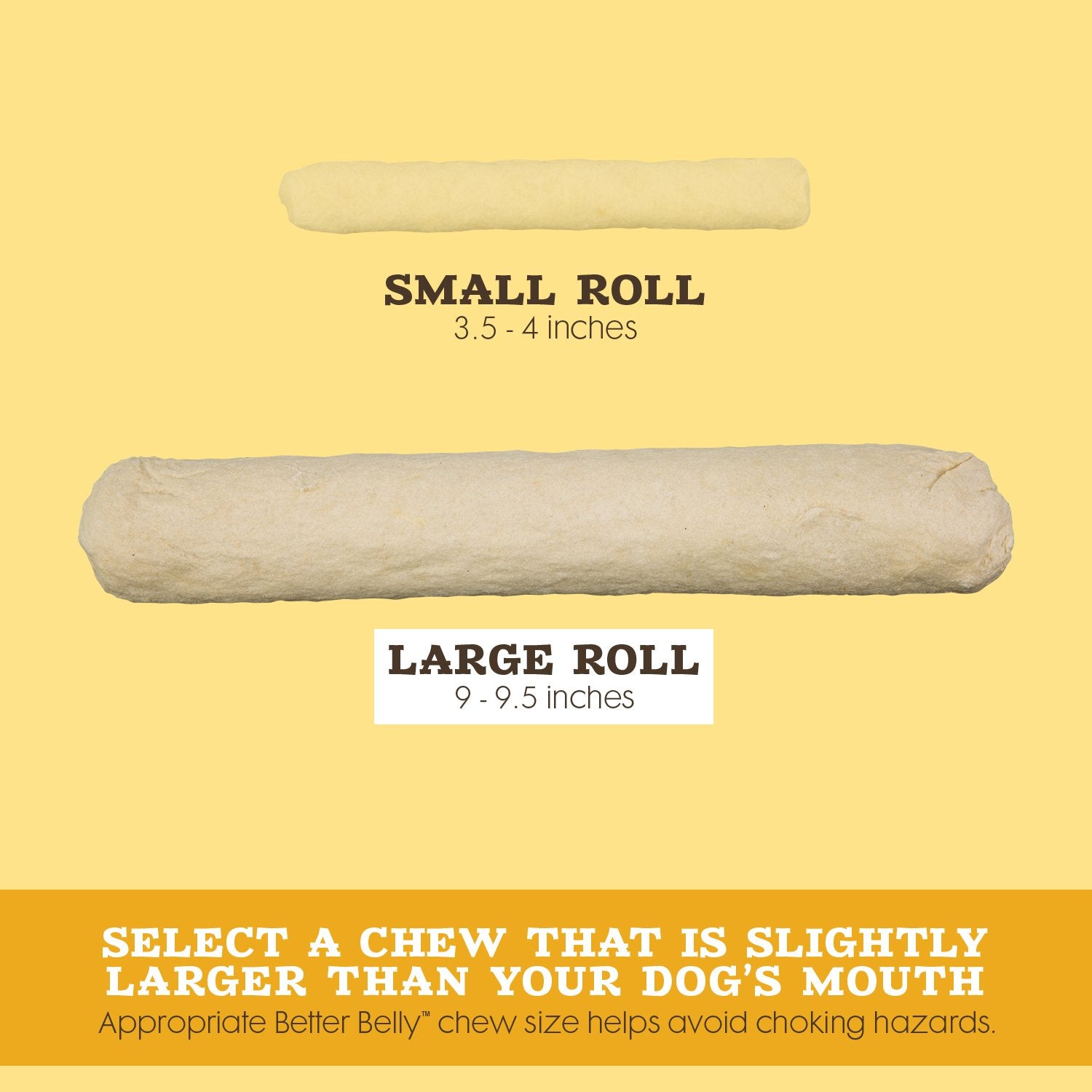 Better Belly Highly Digestible Rawhide Dental Chews, Treat Your Dog to a Chew with NO Artificial Colors or Flavors 4 Count (Pack