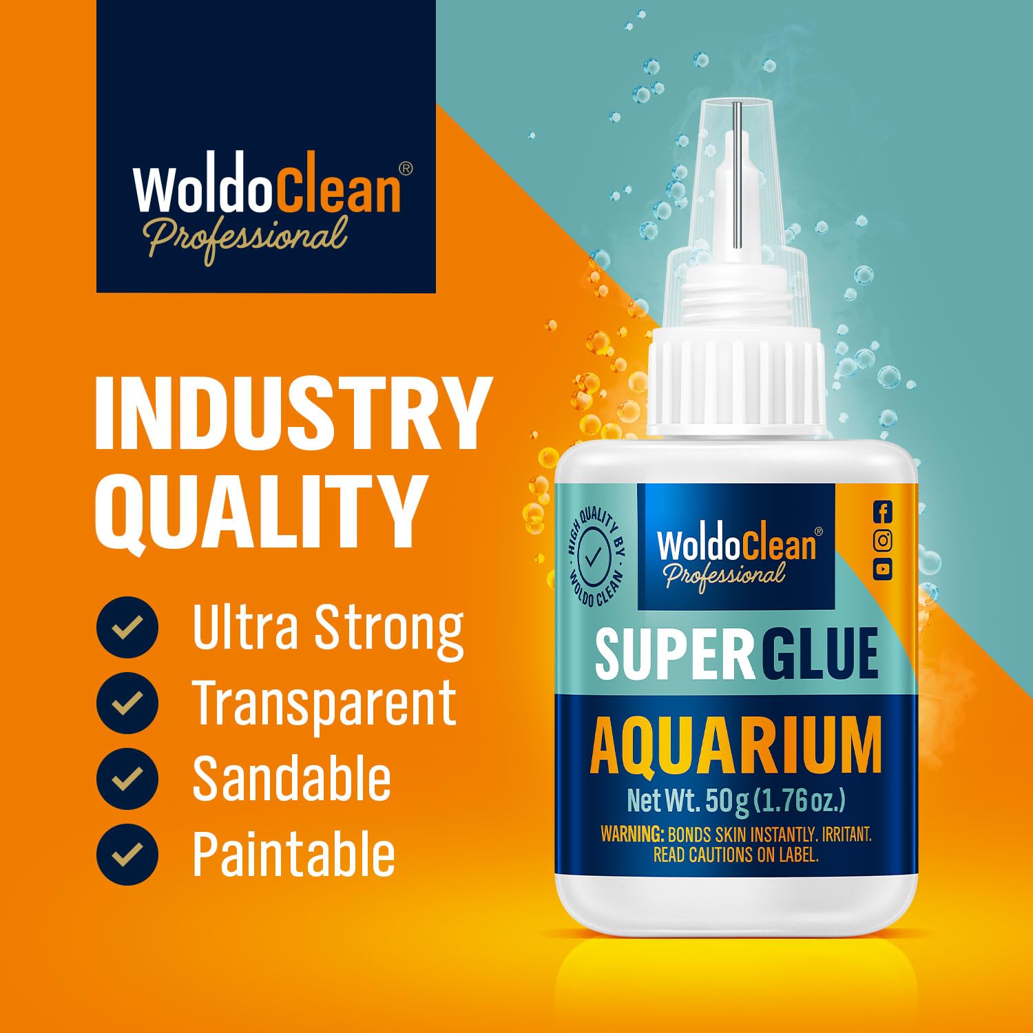 Aquarium Super Glue for mosses and Plants - for Freshwater and Saltwater Aquariums 50g