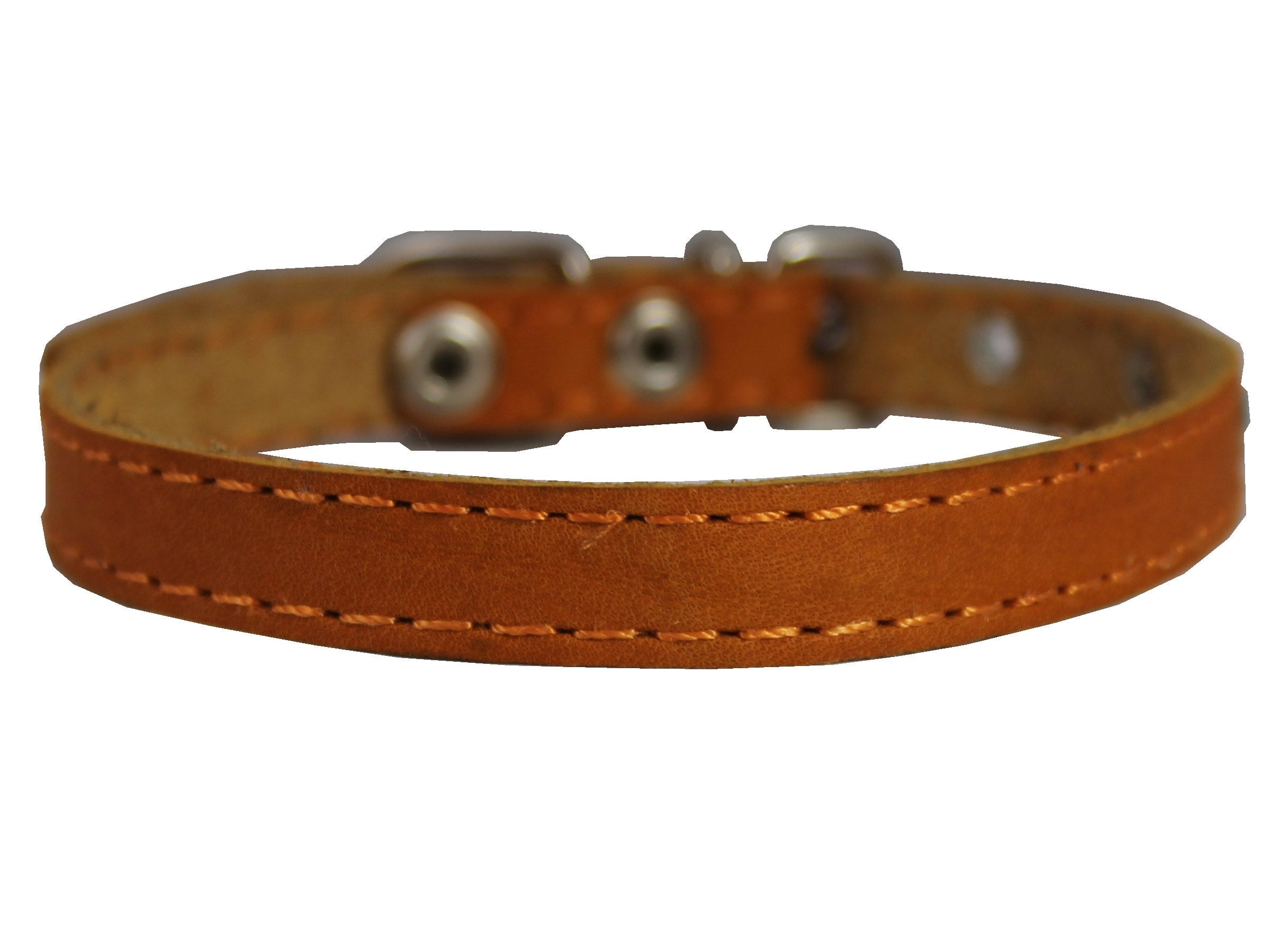 Real Leather Dog Collar 9.5'-13' Neck Size, 1/2' Wide Chihuahua, Puppies
