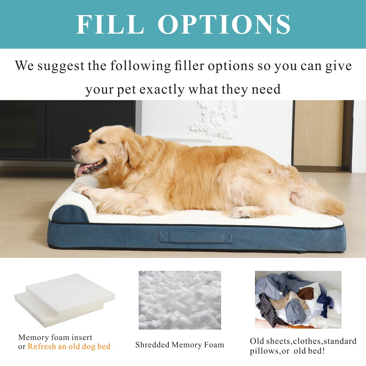 Replacement Dog Bed Covers With Soft Plush Fabric And Built-In Orthopedic Pillow, 30X20X3 Inches, Cover Only With Pillow Cushion