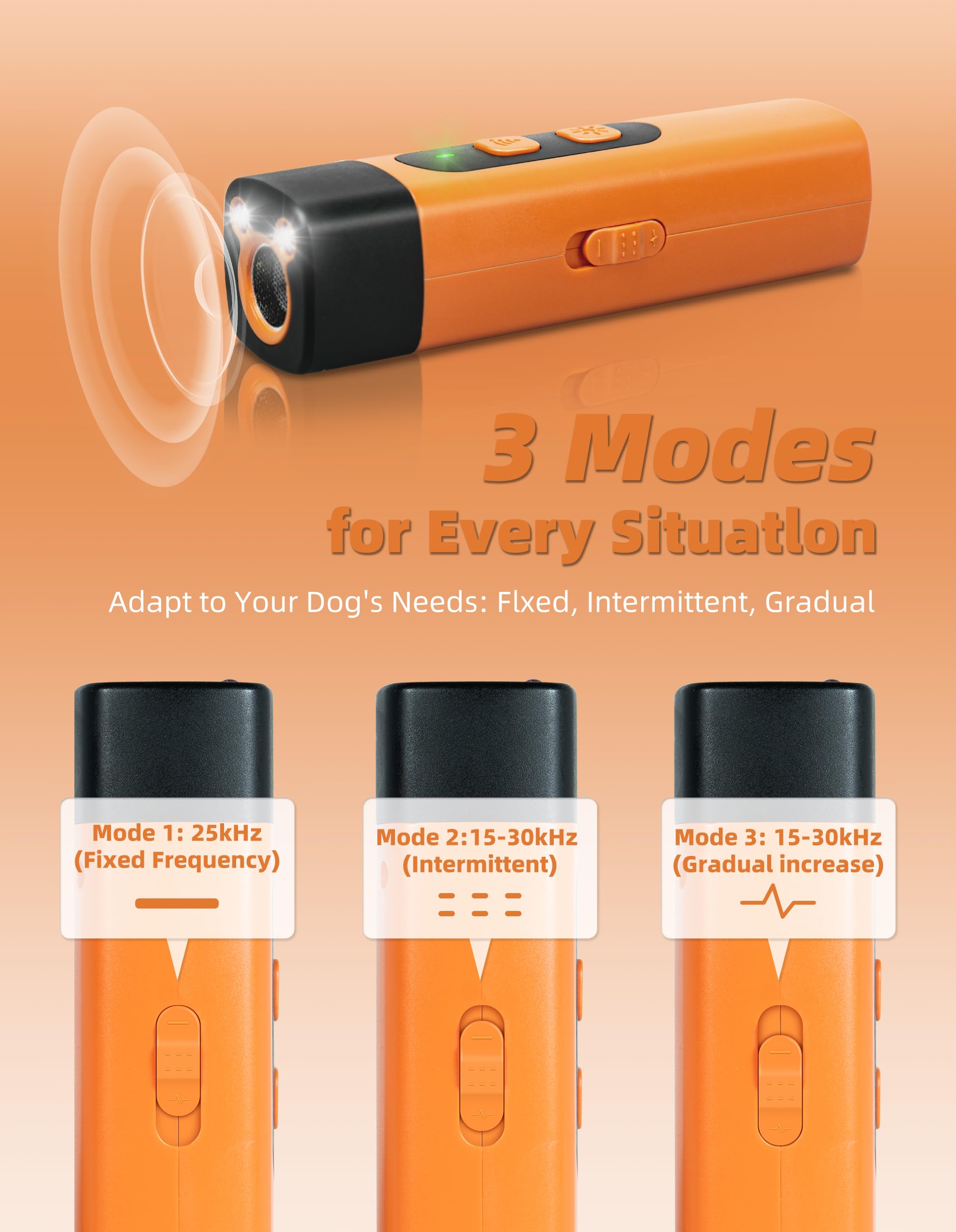 Each Cool Anti Barking Device For Dogs - 2025 Dog Bark Deterrent Devices - Compact Bark Deterrent Device With Flashlight, 25Khz