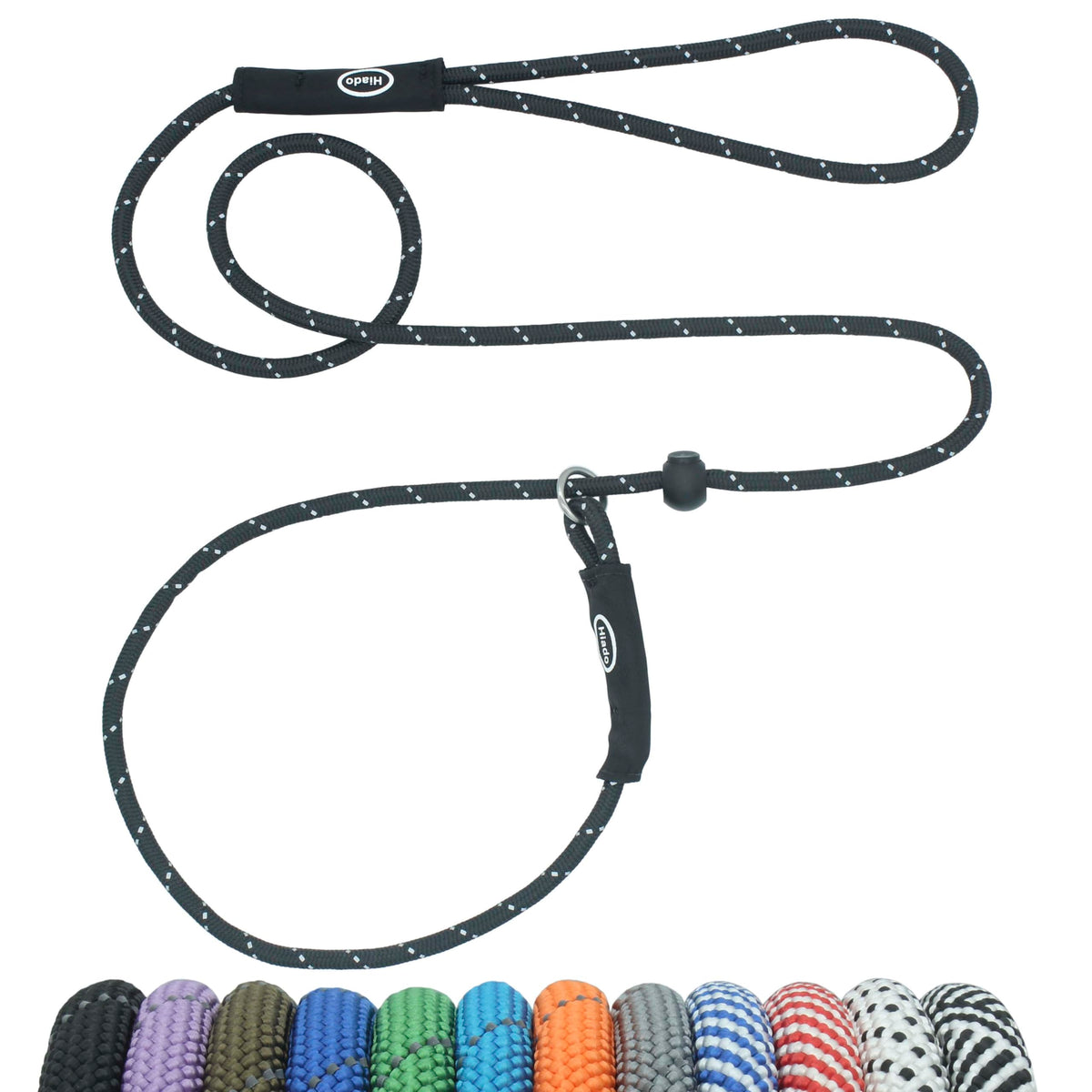 Hiado Slip Lead Dog Leash Reflective Soft With Stopper Loop Rope Training No Pull For Small Medium Dogs 4Ft Black