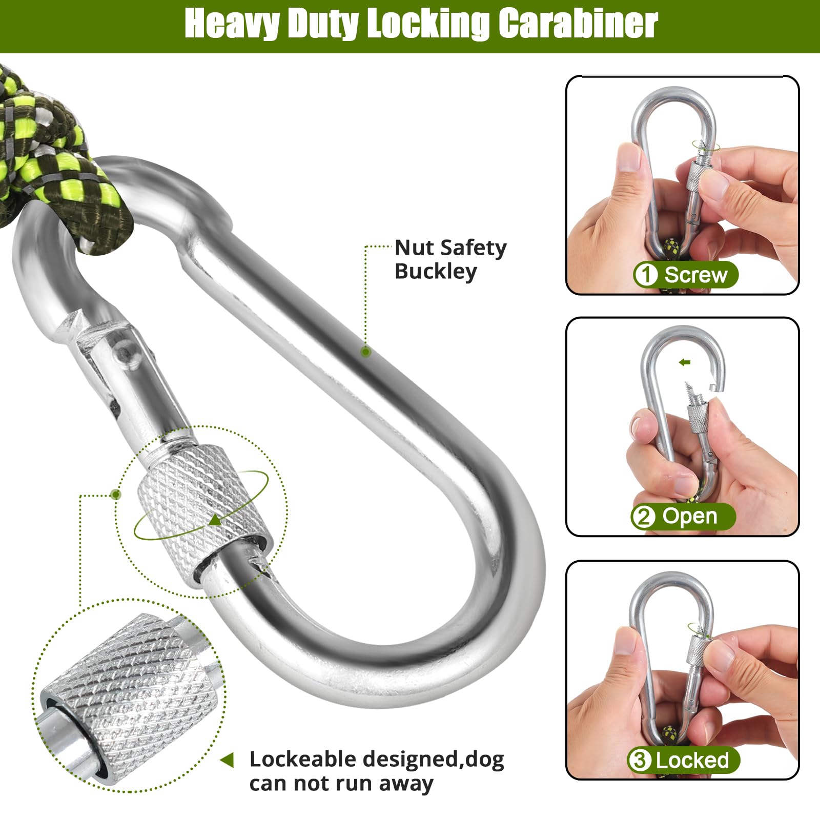 Dog Tie Out Cable for Camping - 100ft Dog Lead Dog Runner for Yard - Portable Trolley System for Large Small Dogs Outside