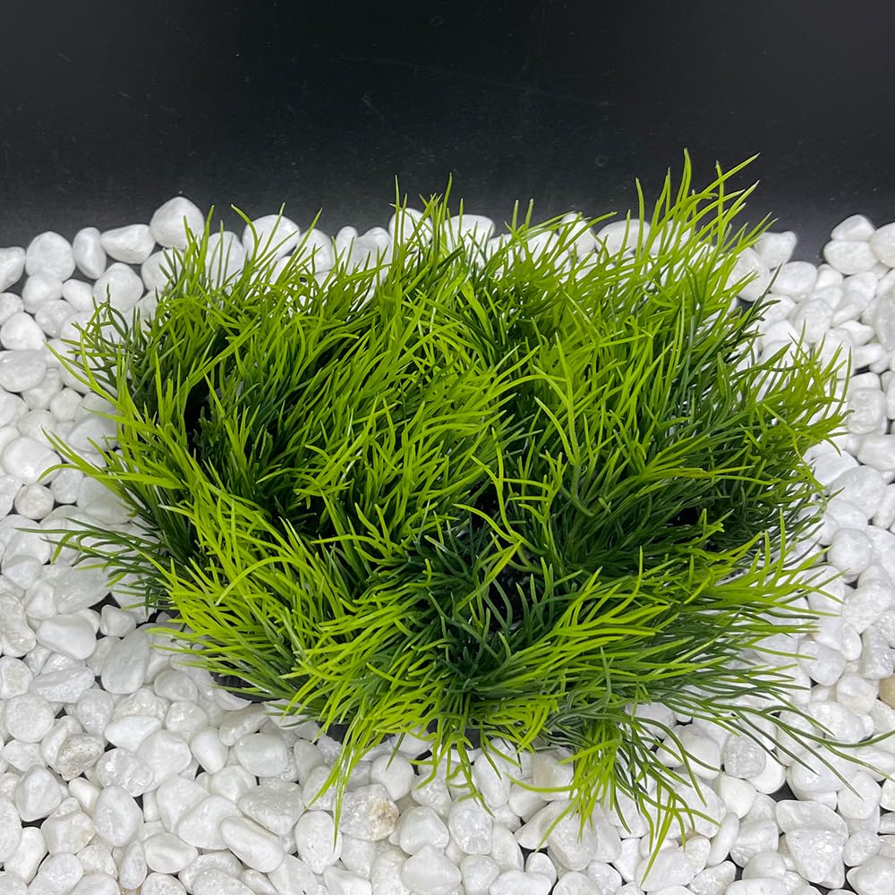 Smoothedo-Pets Aquarium Plants Fish Tank Decorations 20Pcs Small Size/2Inch Tall Plastic Artificial Plant Goldfish Waterscape Fish Hides Mini Grass Set (Green-Dark)
